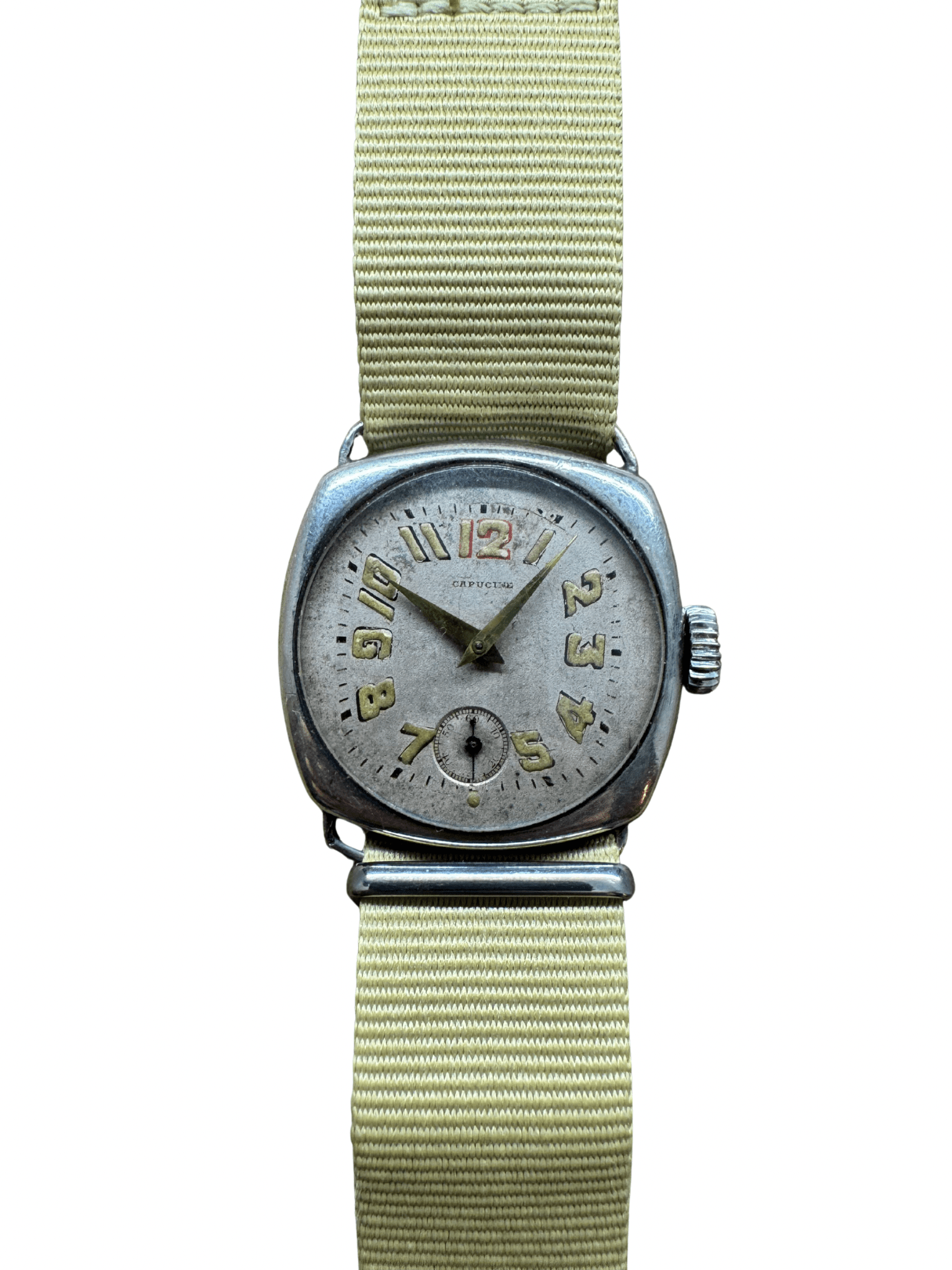 1950s Capucine Military - Style Watch – Full Silver Case - Shinka