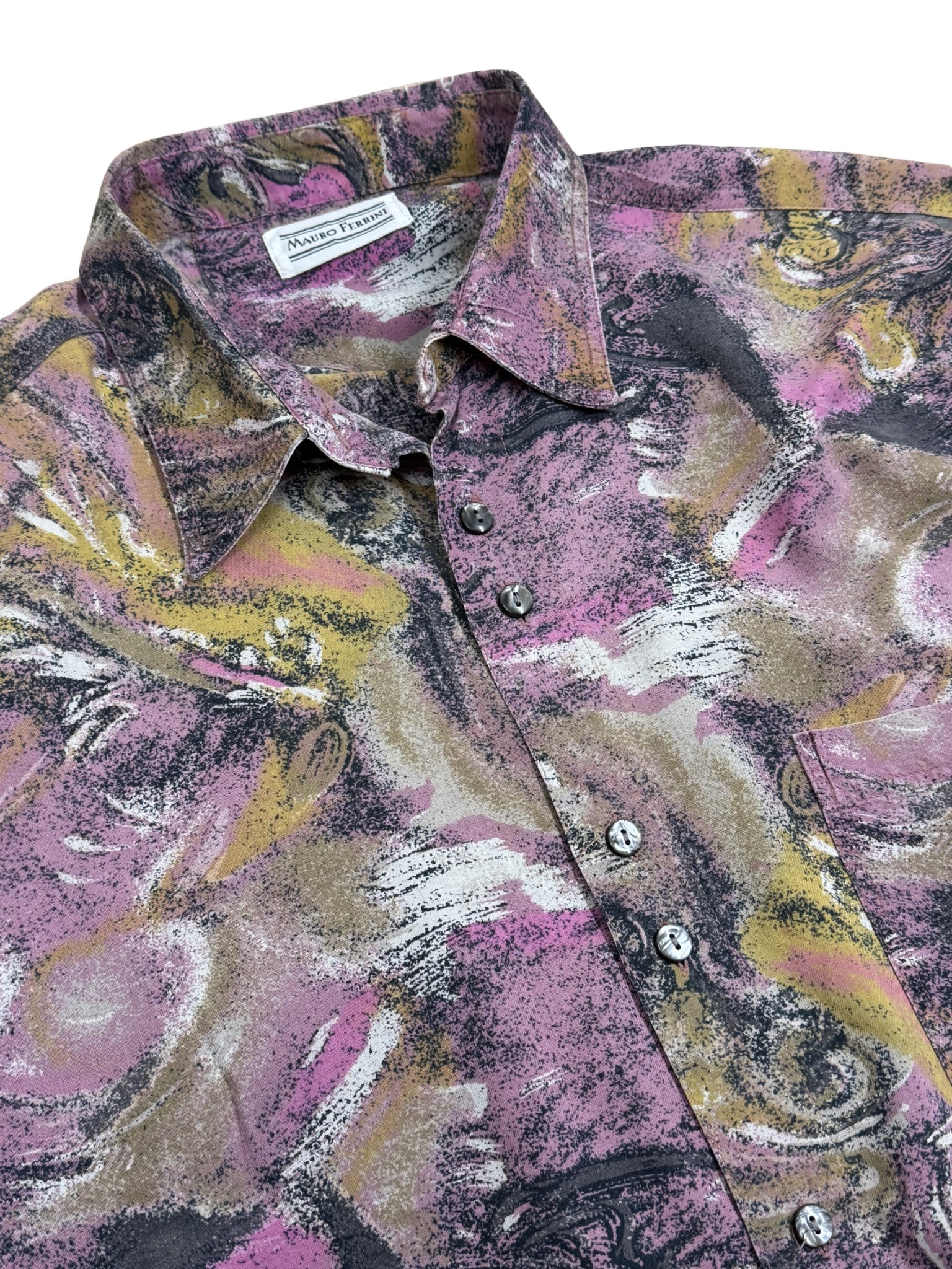 90s Abstract Art Print Shirt – Mauro Ferrini (XL) - Shinka