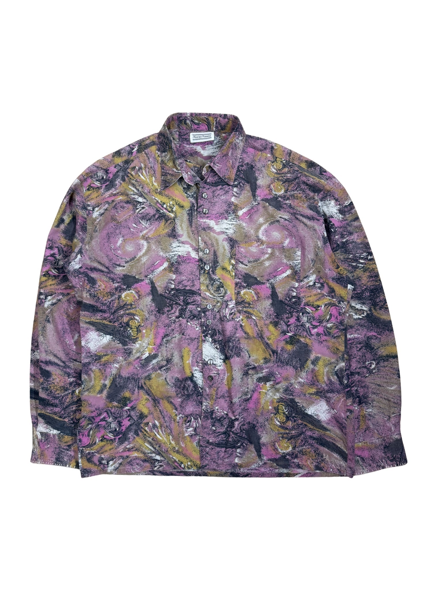 90s Abstract Art Print Shirt – Mauro Ferrini (XL) - Shinka