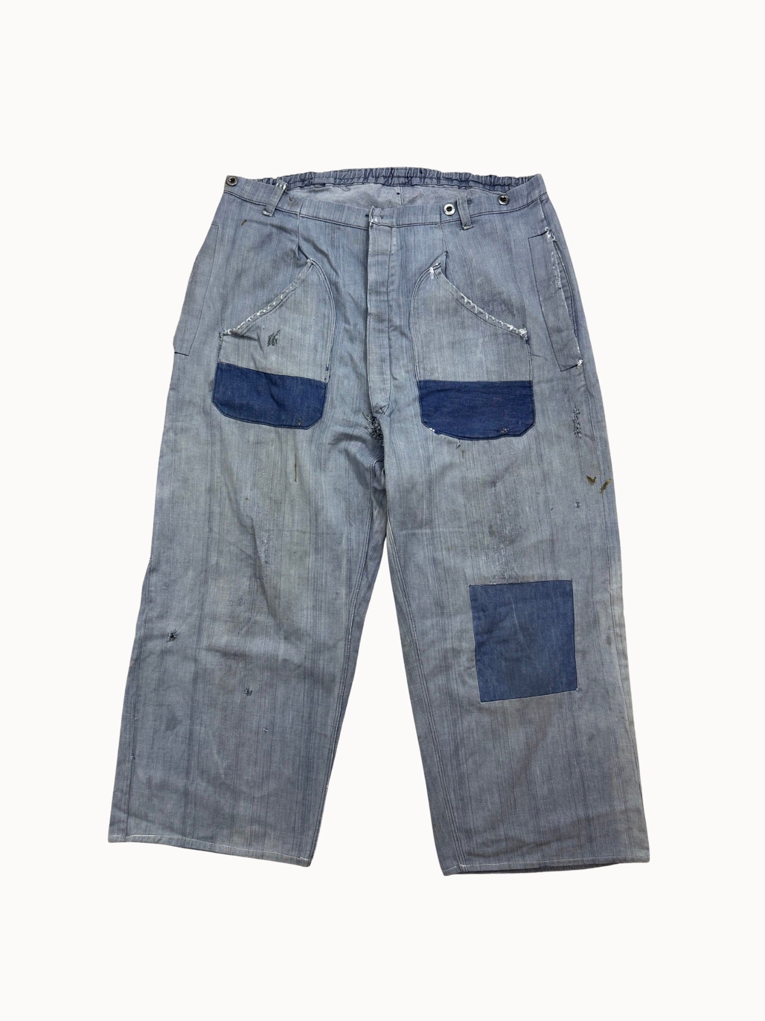 French Work Trousers — Indigo HBT, 1920s/30s