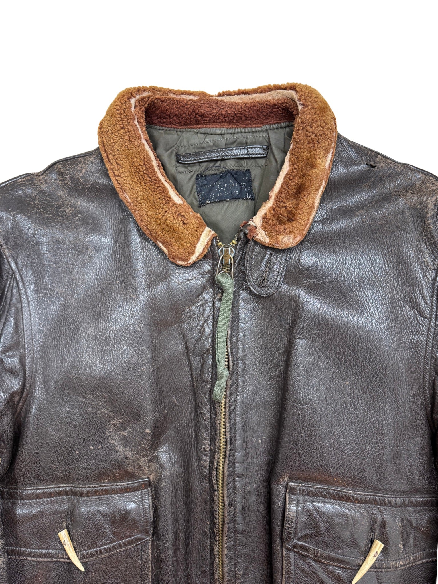 Vintage US Navy G-1 Leather Flight Jacket (L)