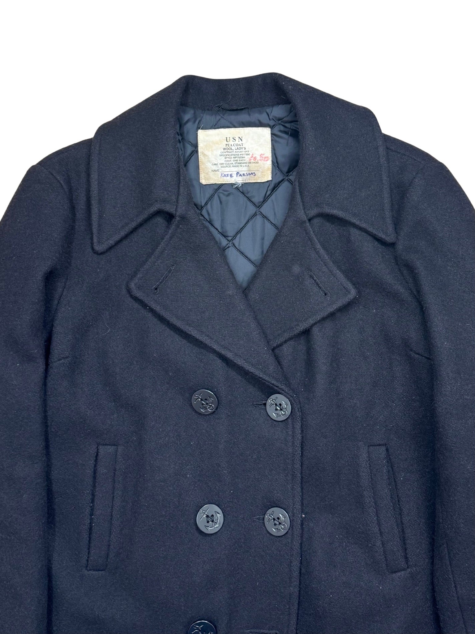 U.S. Navy Peacoat – Issued, Heavy Wool, Quilted Lining (M/L)