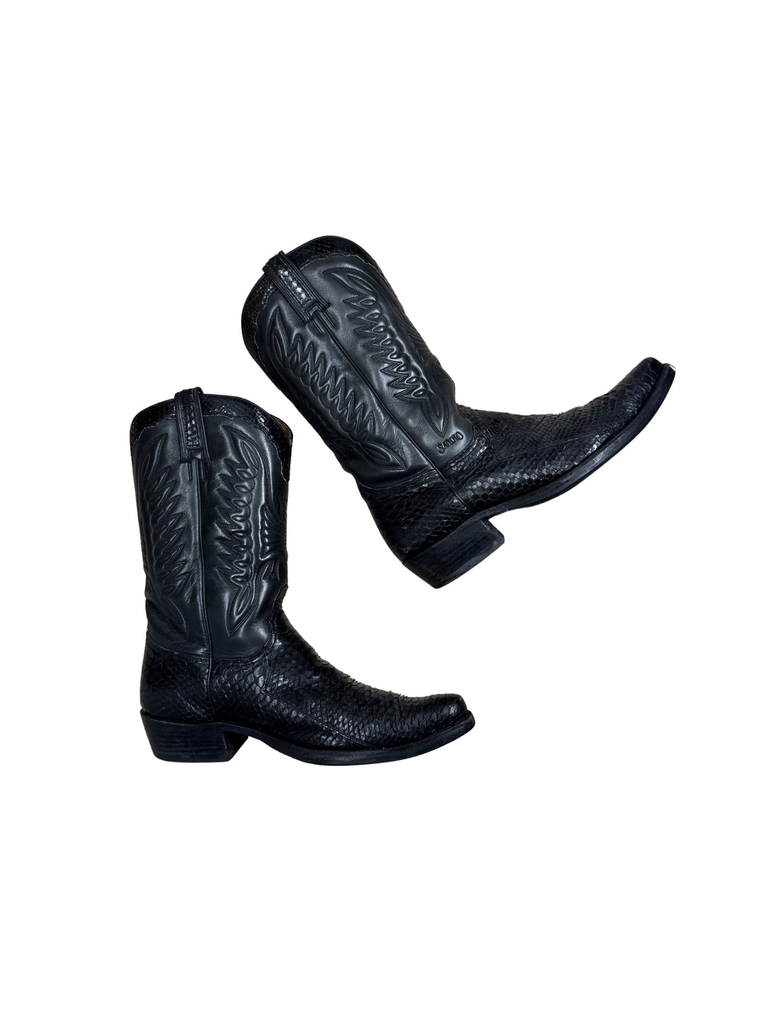 Black Python Western Boots — Sancho, 90s (43)