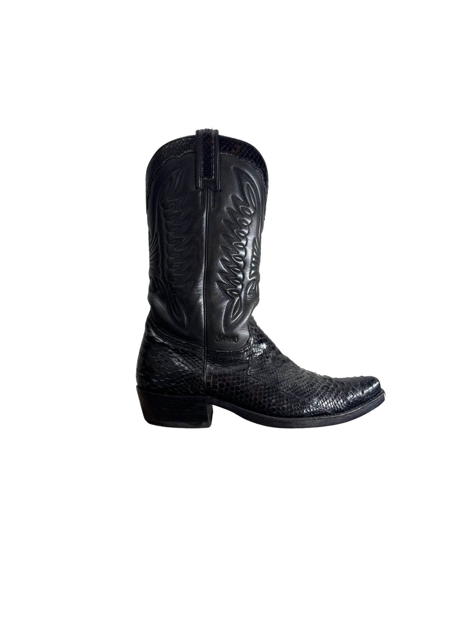 Black Python Western Boots — Sancho, 90s (43)