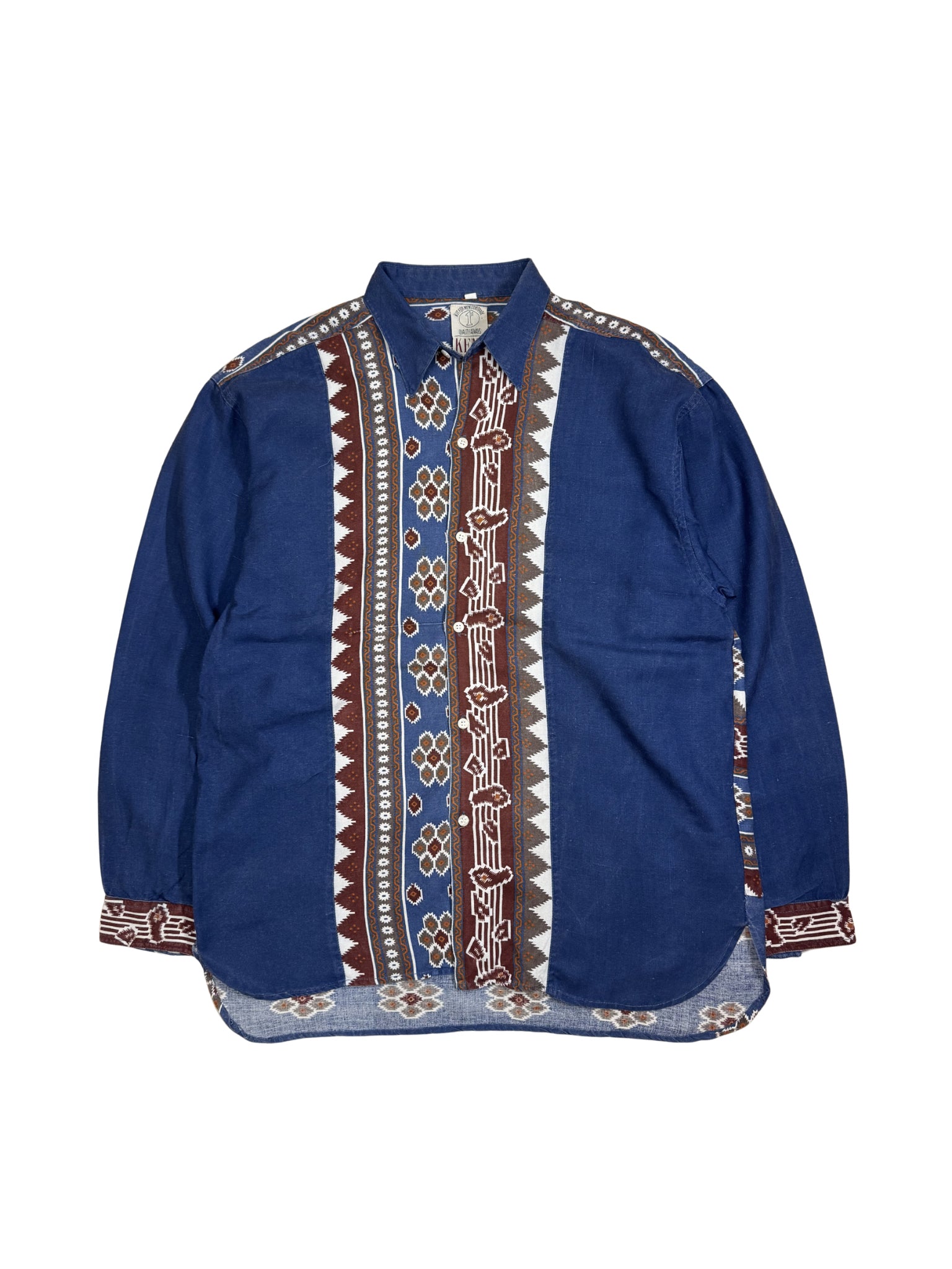 Vintage Ethnic Pattern Shirt – KFMC Utility Wear (L)