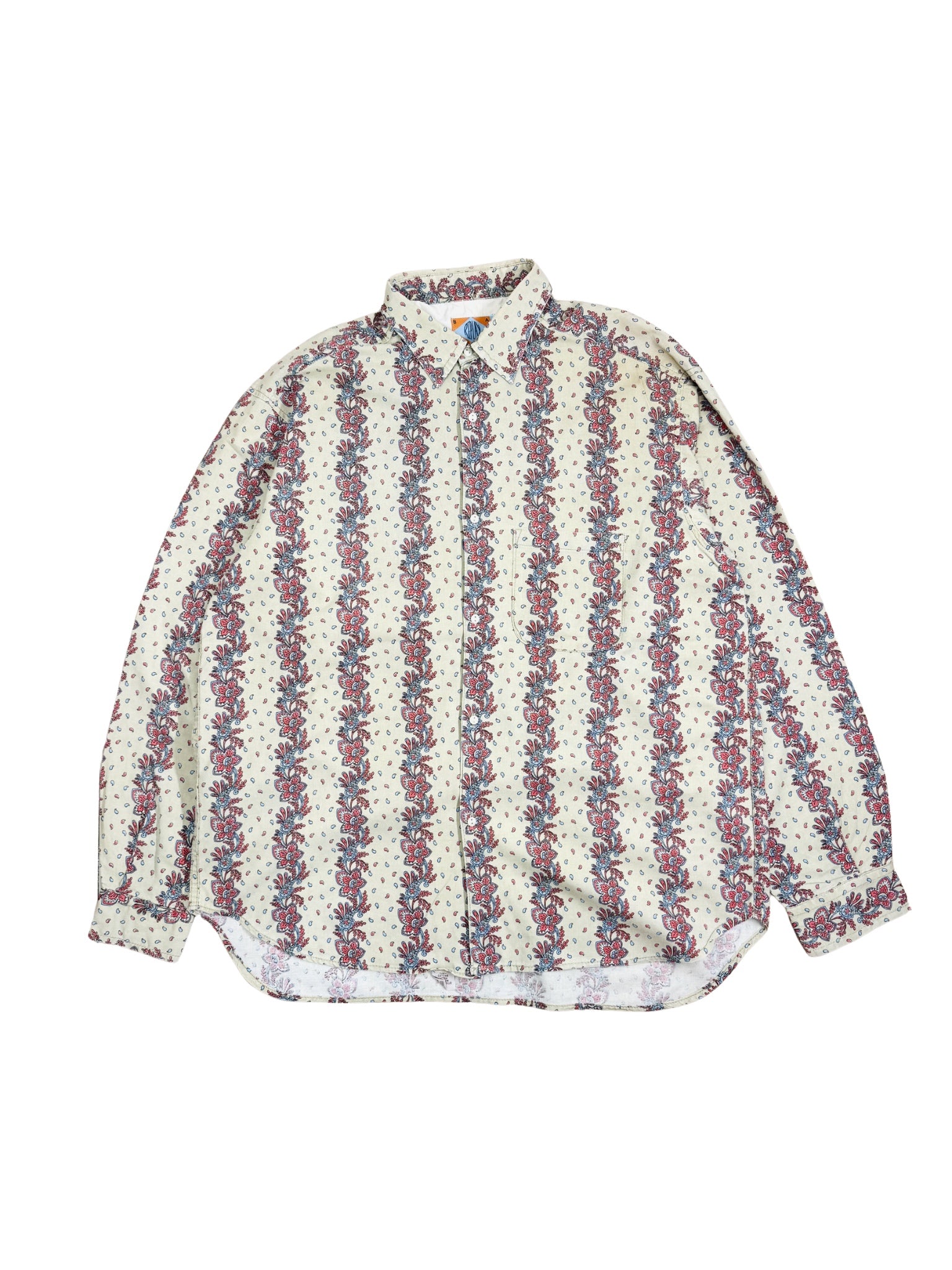 Replay Paisley Stripe Shirt – Vintage 90s Cotton (XL)
