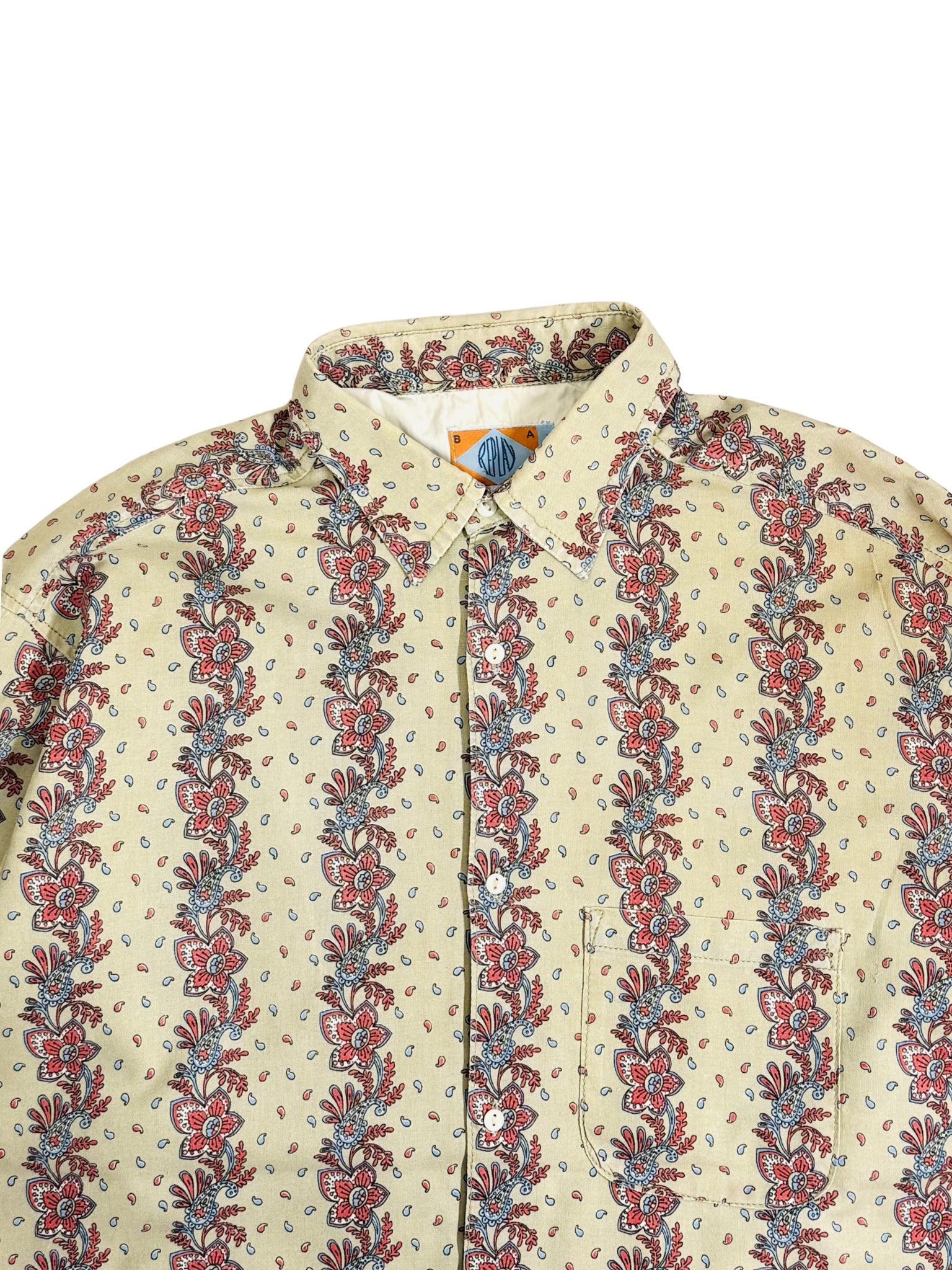 Replay Paisley Stripe Shirt – Vintage 90s Cotton (XL)