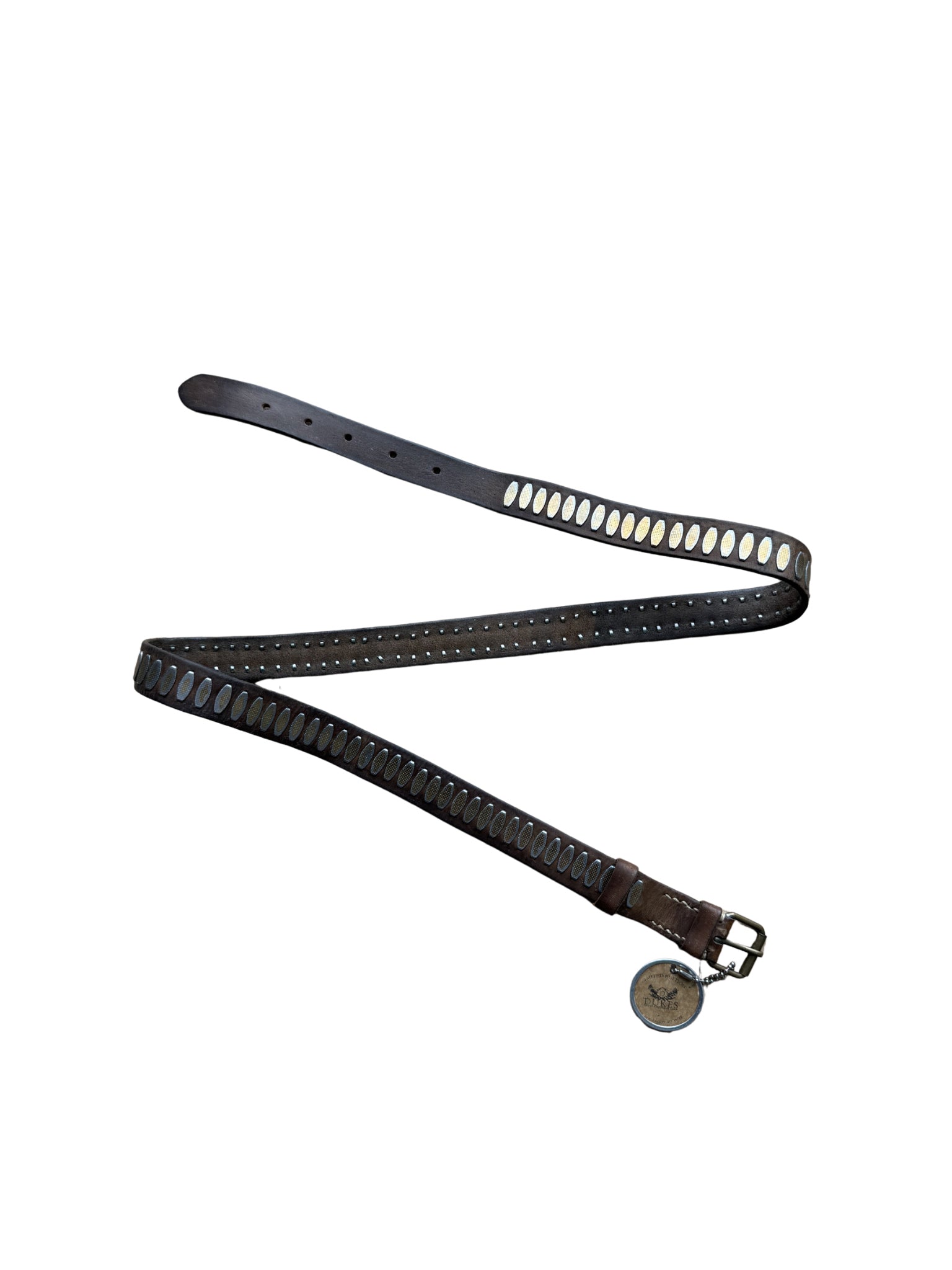 Dukes Finest Artisan Leather Belt – Oval Cut-Out Studs