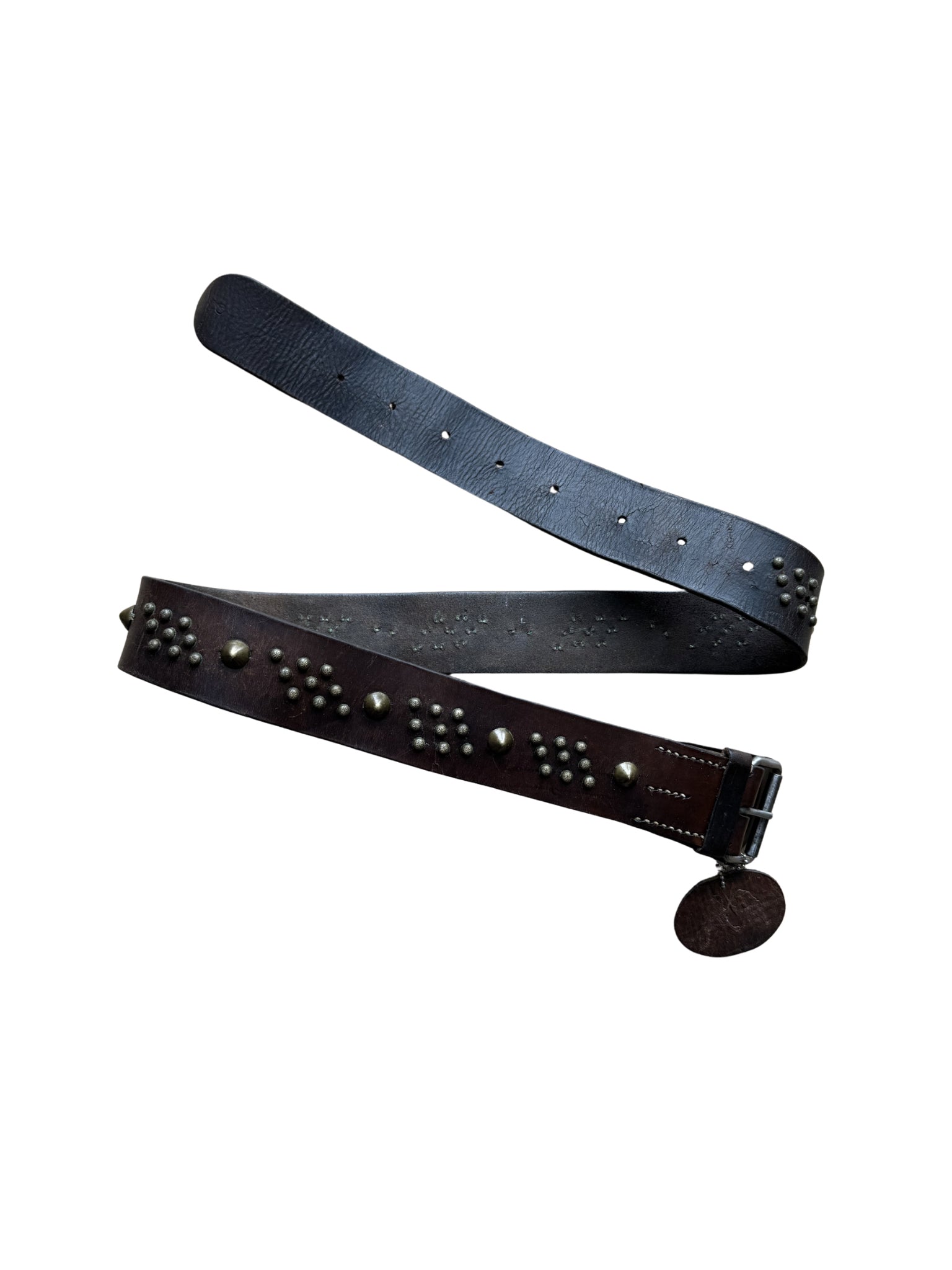Dukes Finest Artisan Leather Belt – Pyramid Cluster Studs