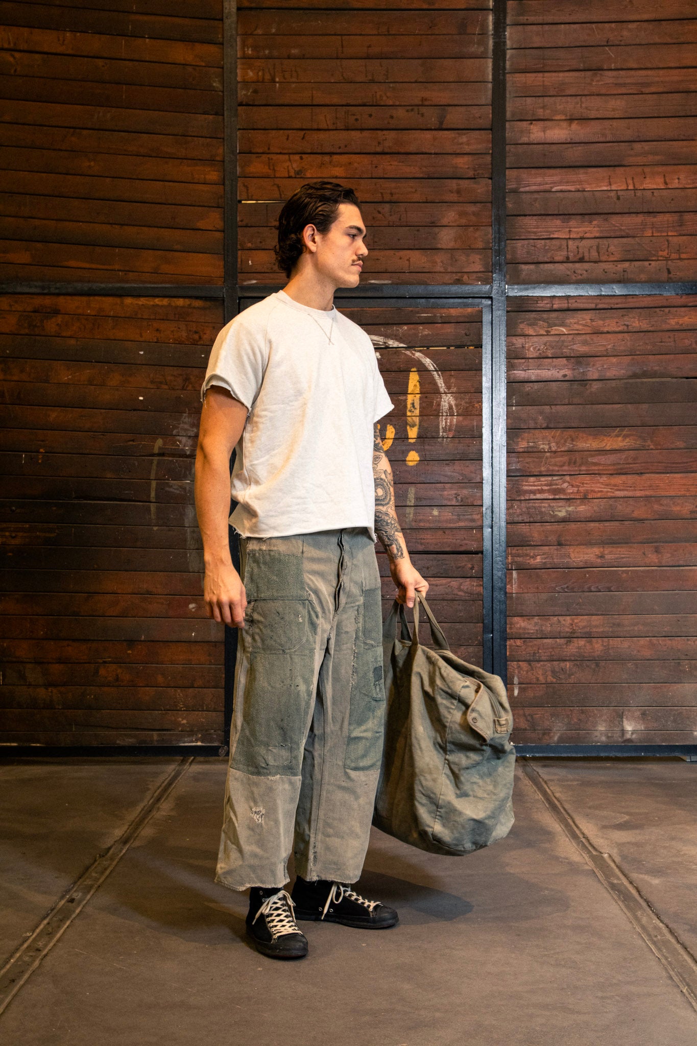 Swiss Army “Blauzeug” Work Trousers — HBT, 1930s/40s (Heavy Repair)