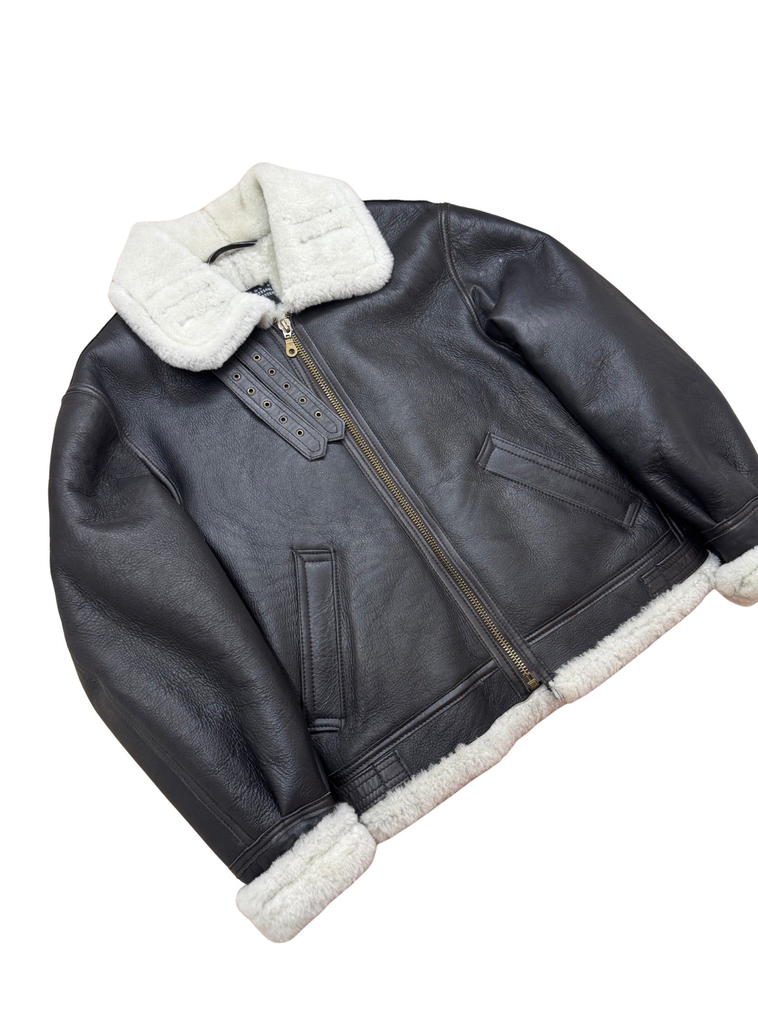 B - 3 Shearling Flight Jacket, 1990er (M/L) - Shinka