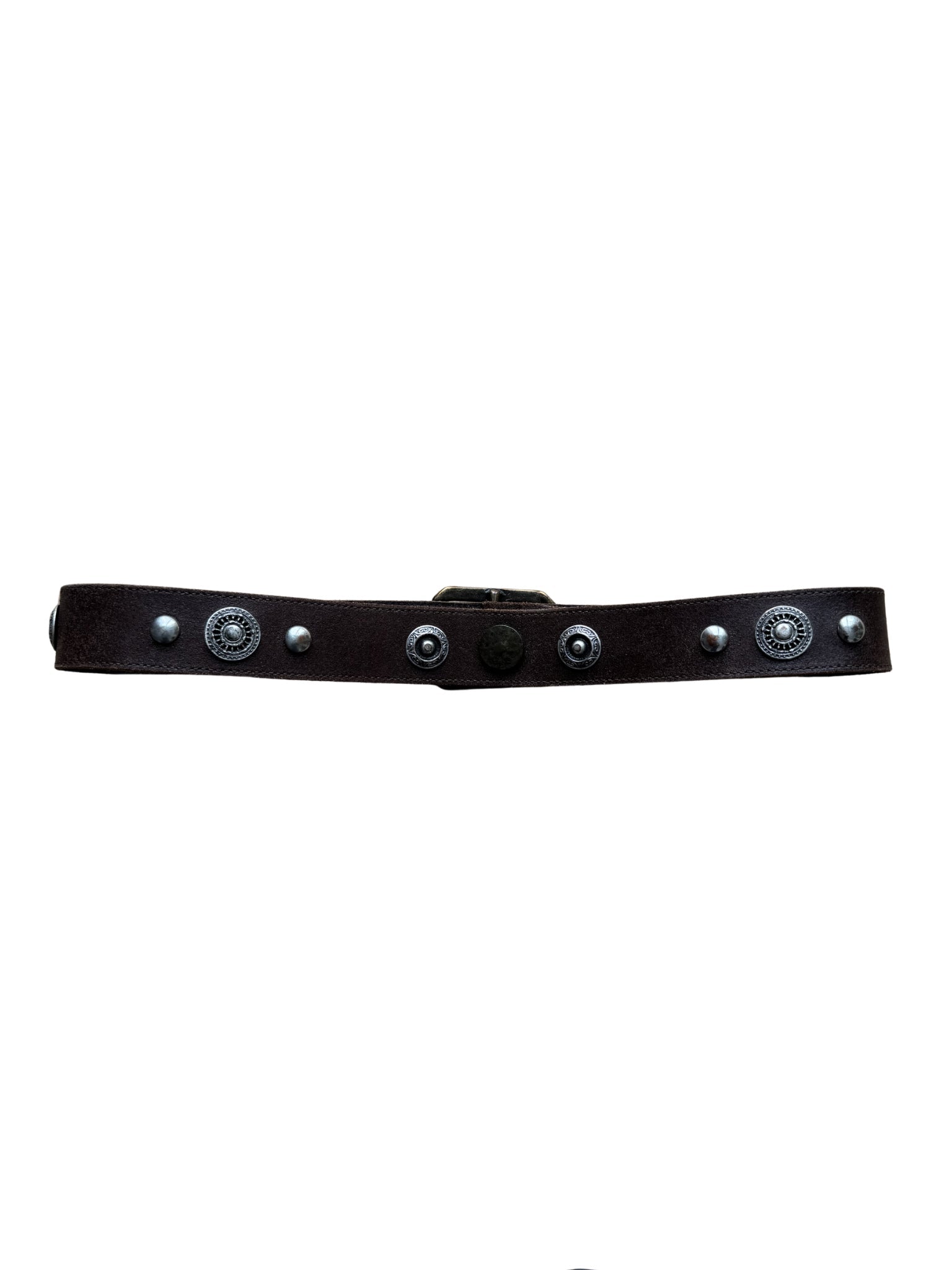Buffalo Leather Belt – Concho Studs & Eyelets - Shinka