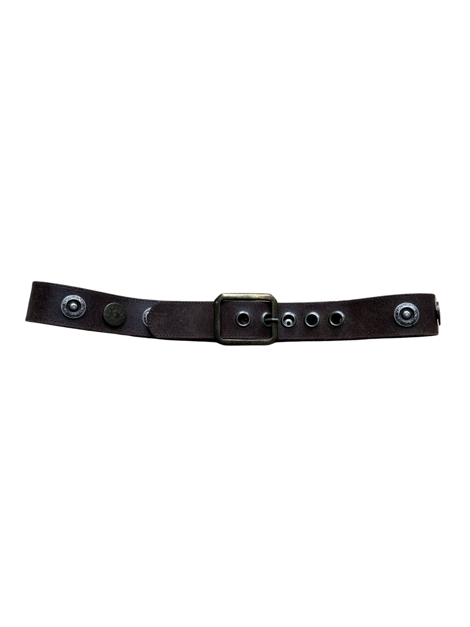 Buffalo Leather Belt – Concho Studs & Eyelets - Shinka