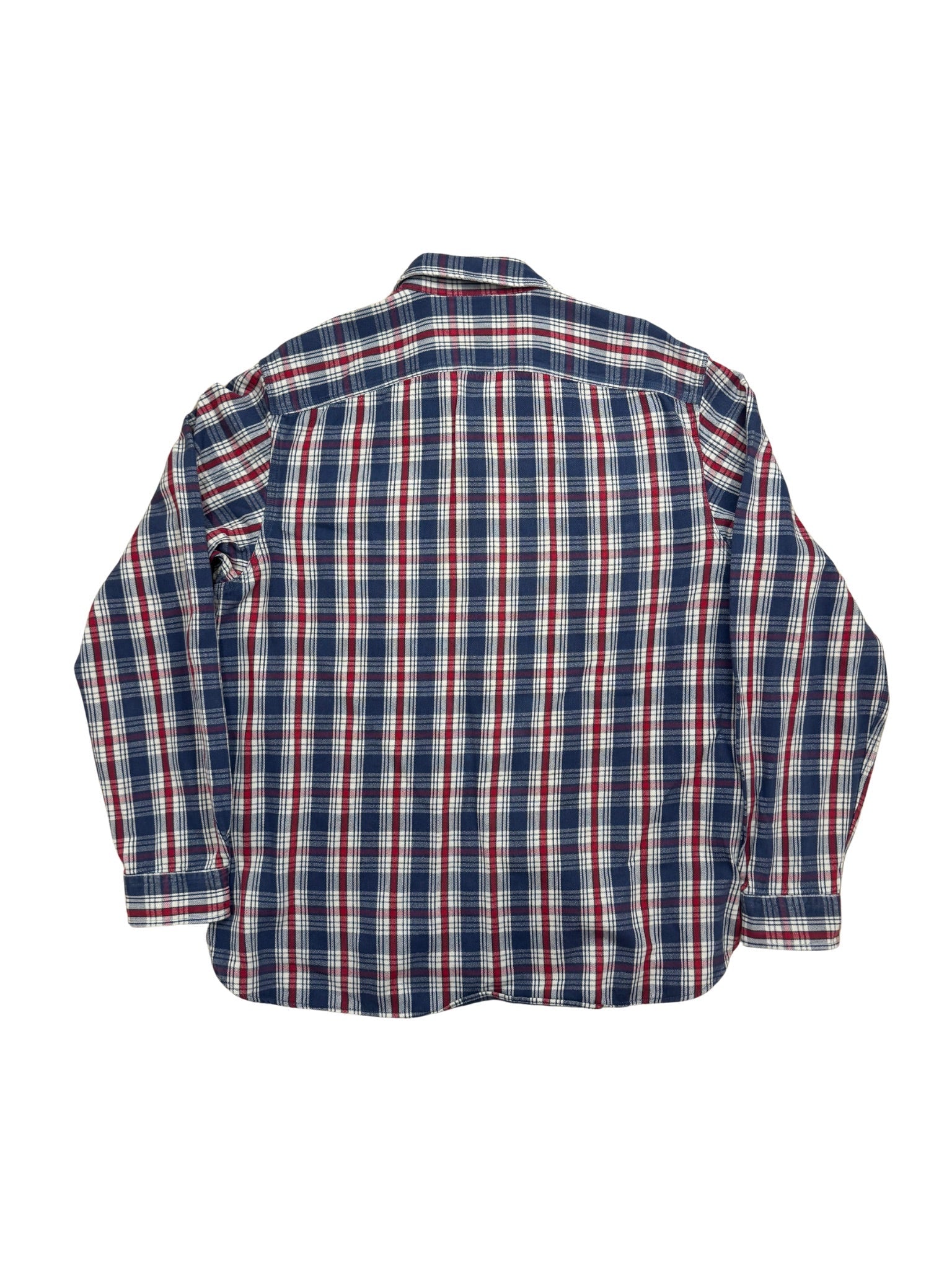 Double RL Lightweight Work Flannel – Navy/Red/Ivory Check (XL) - Shinka