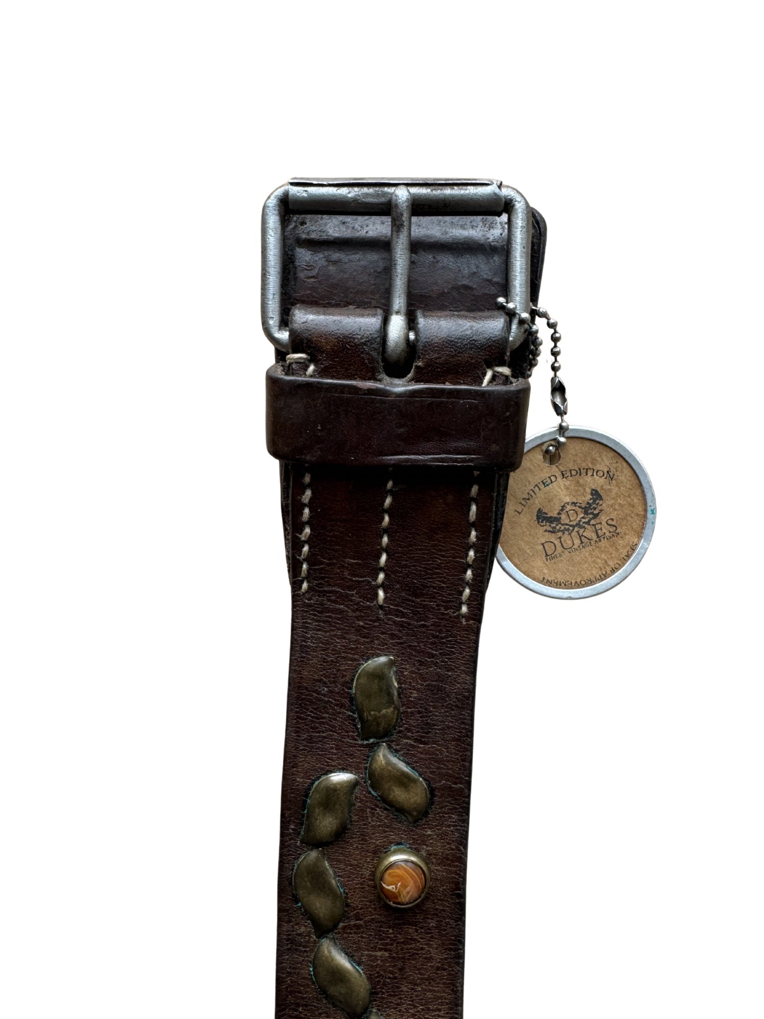 Dukes Finest Artisan Leather Belt – Mixed Gemstone Studs - Shinka