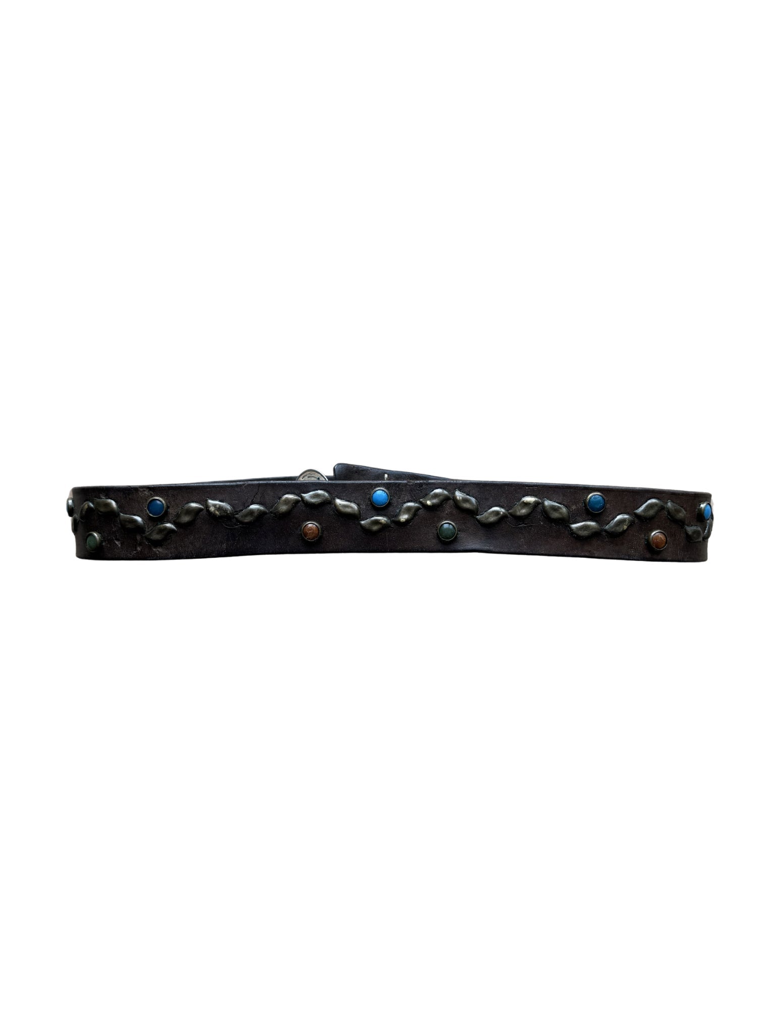 Dukes Finest Artisan Leather Belt – Mixed Gemstone Studs - Shinka