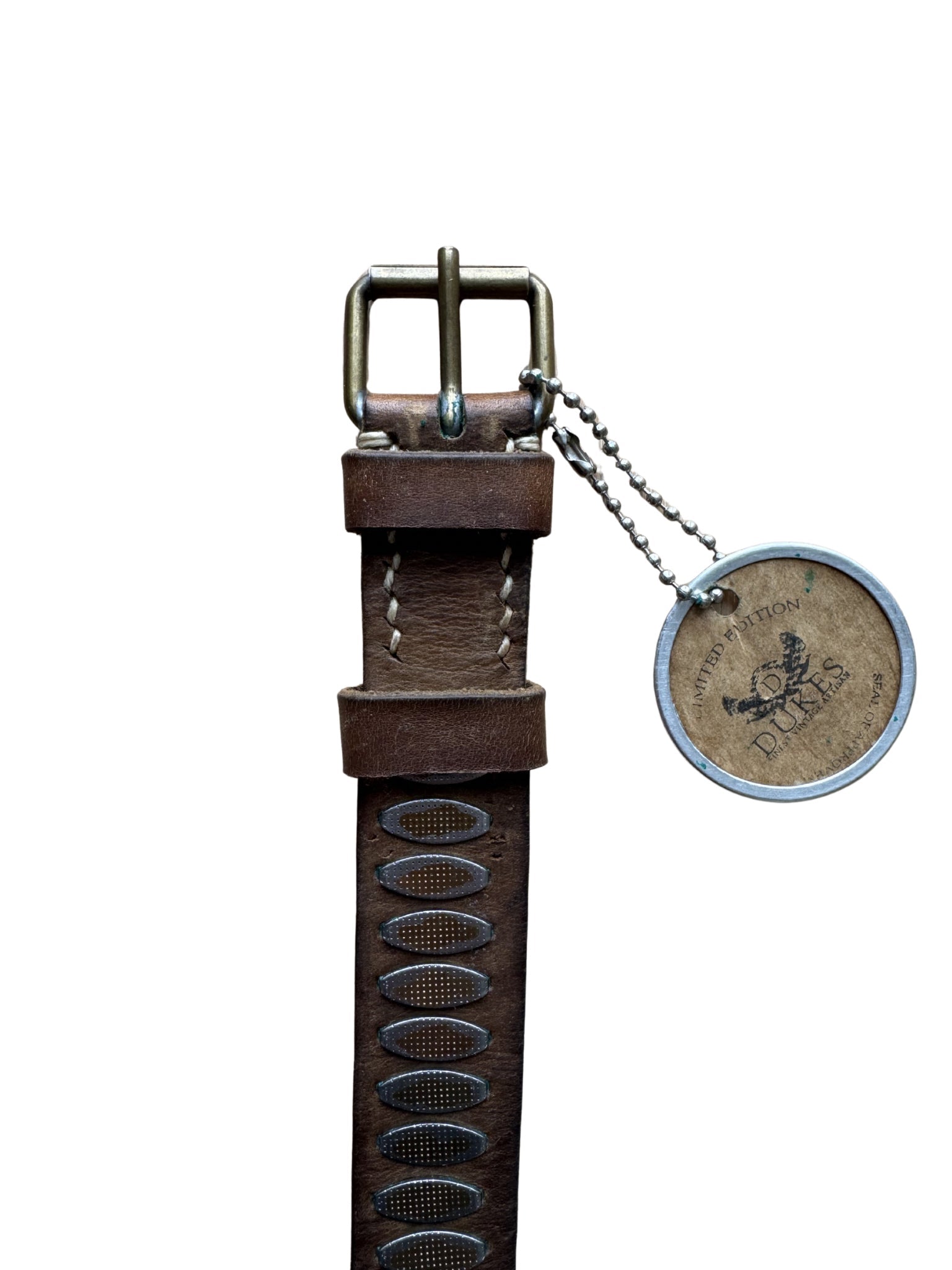 Dukes Finest Artisan Leather Belt – Oval Cut - Out Studs - Shinka