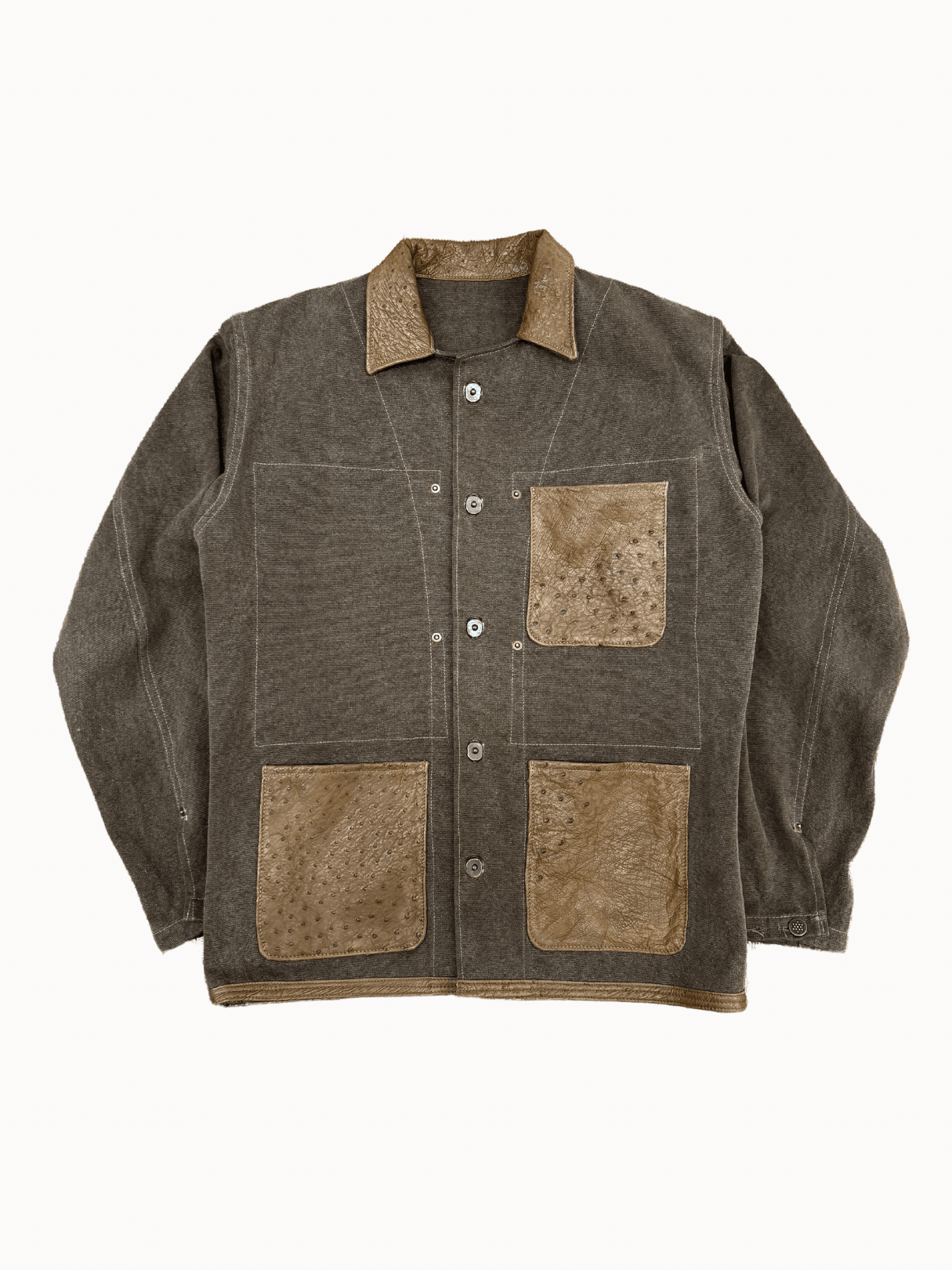 Dukes Finest Artisan No. 0046 – Canvas & Ostrich Leather Jacket (L) - Shinka
