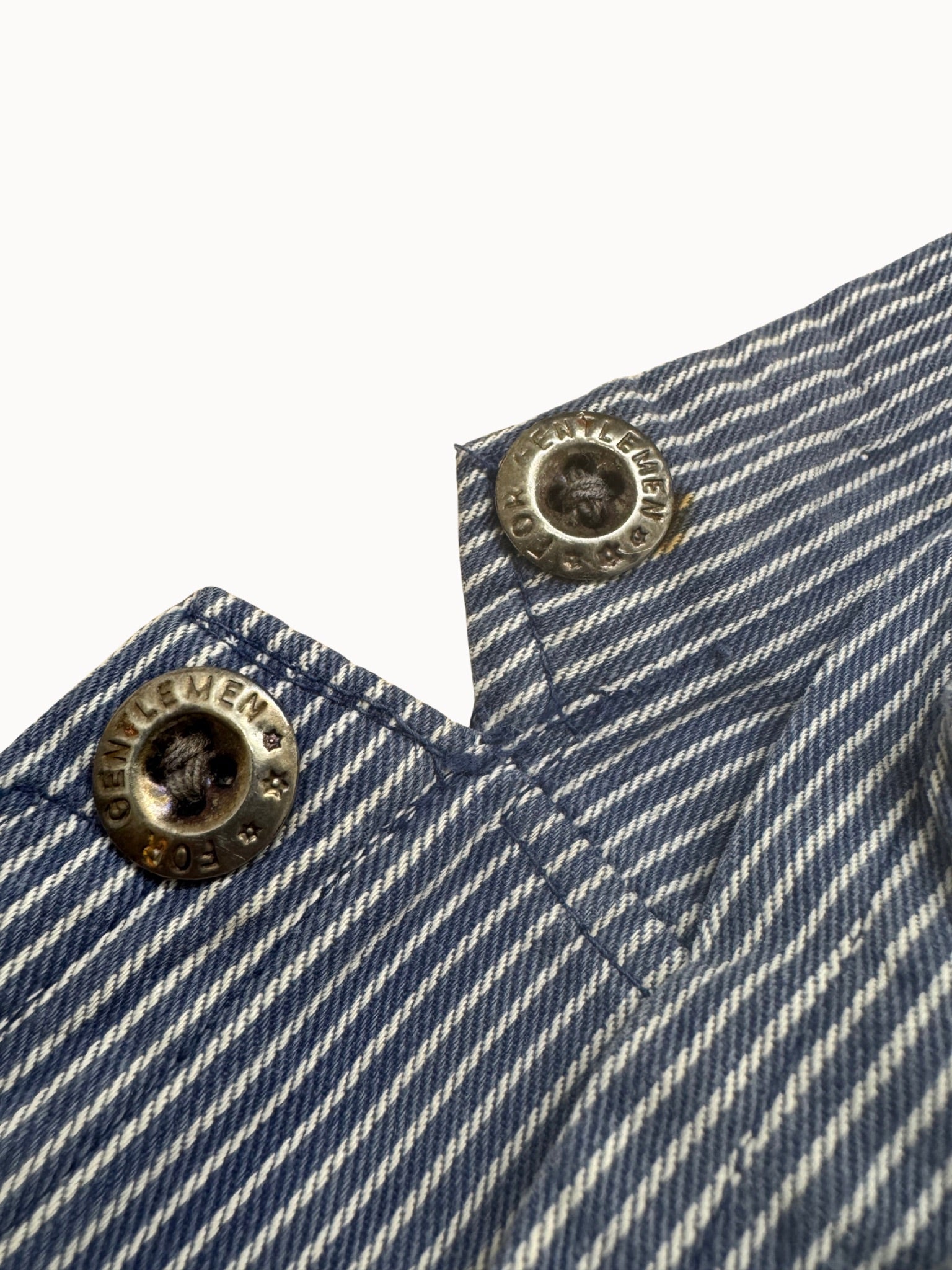 French Work Trousers — Hickory Stripe Cinchback, 1930s/40s - Shinka