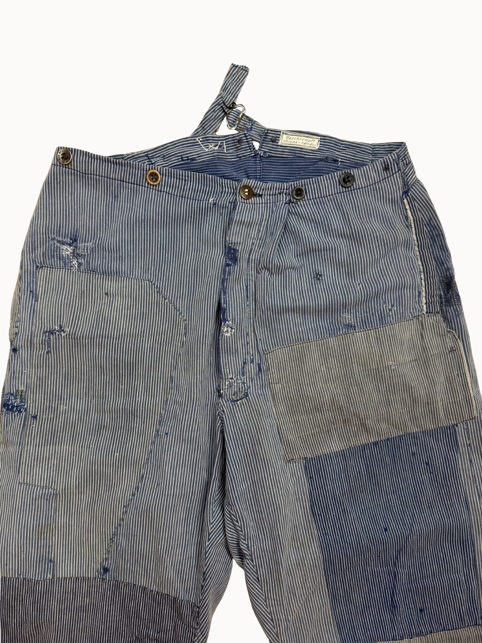 French Work Trousers — Hickory Stripe Cinchback, 1930s/40s - Shinka