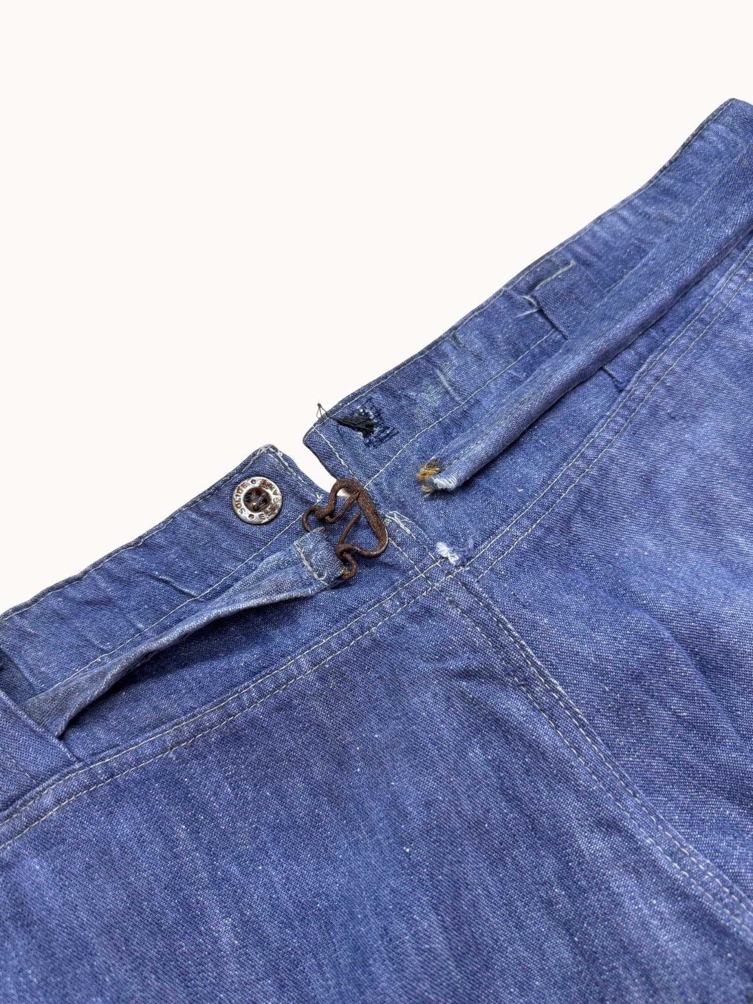 French Work Trousers — Indigo Cinchback, 1910s/20s - Shinka