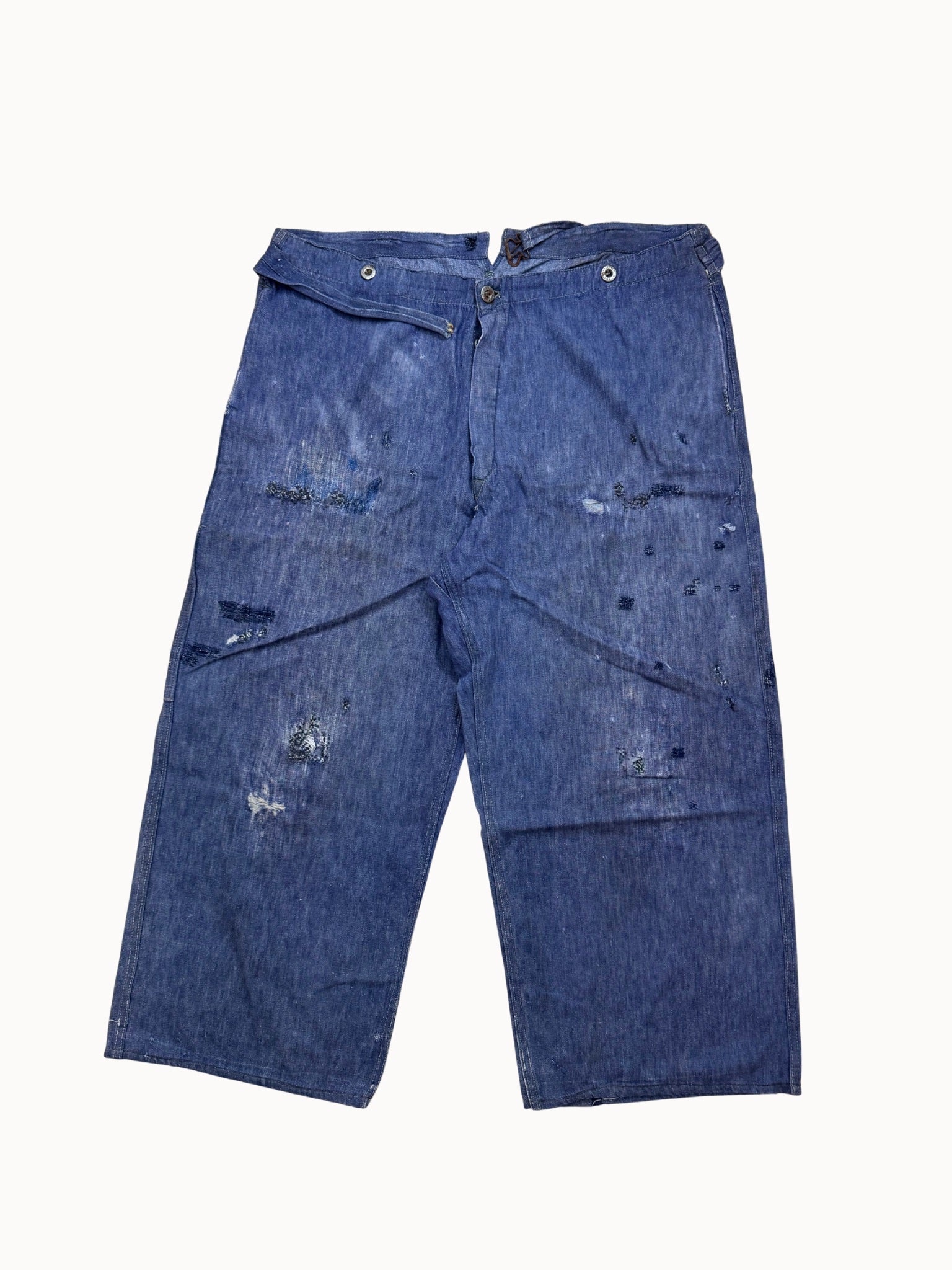 French Work Trousers — Indigo Cinchback, 1910s/20s - Shinka