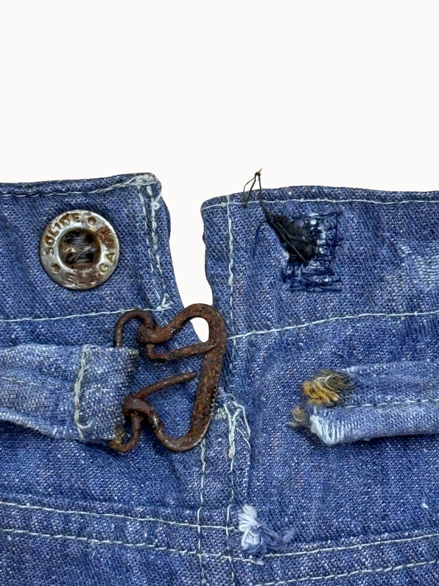 French Work Trousers — Indigo Cinchback, 1910s/20s - Shinka