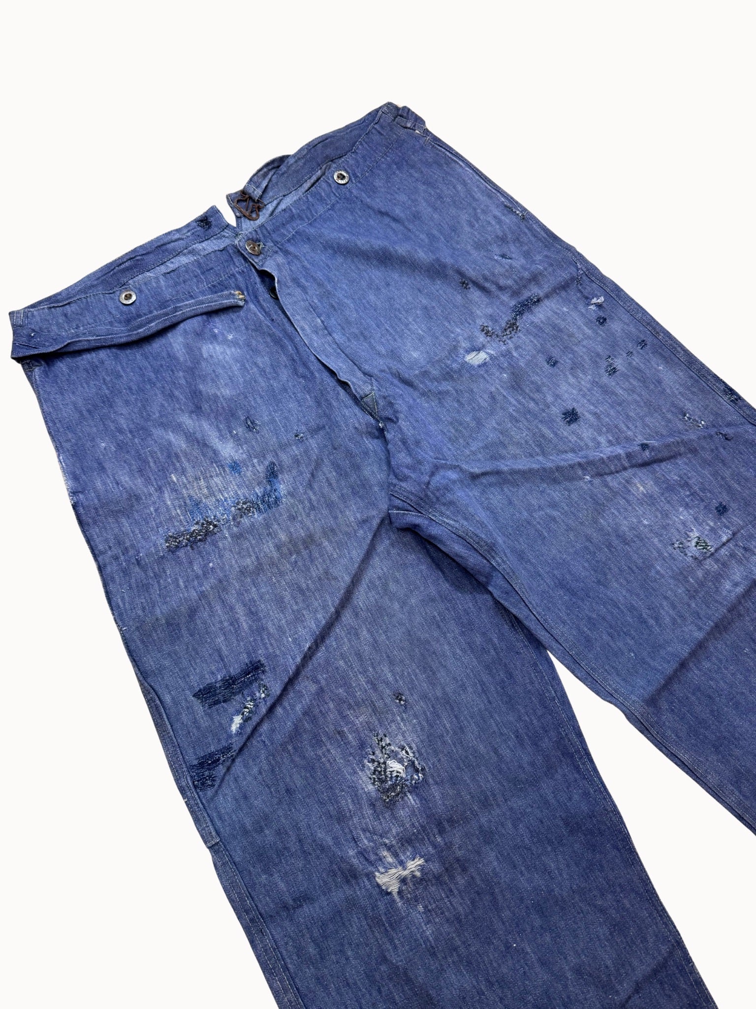 French Work Trousers — Indigo Cinchback, 1910s/20s - Shinka