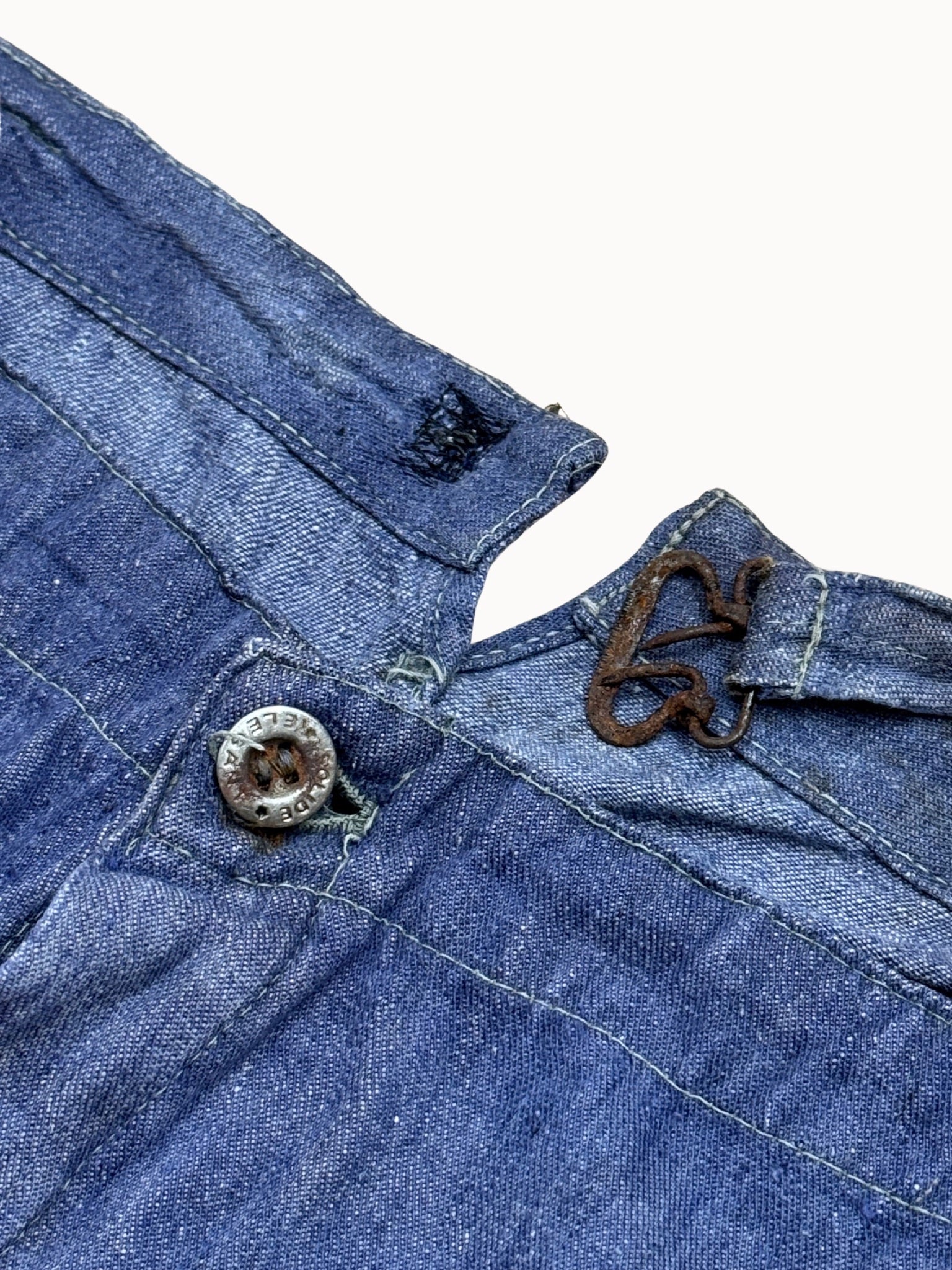 French Work Trousers — Indigo Cinchback, 1910s/20s - Shinka