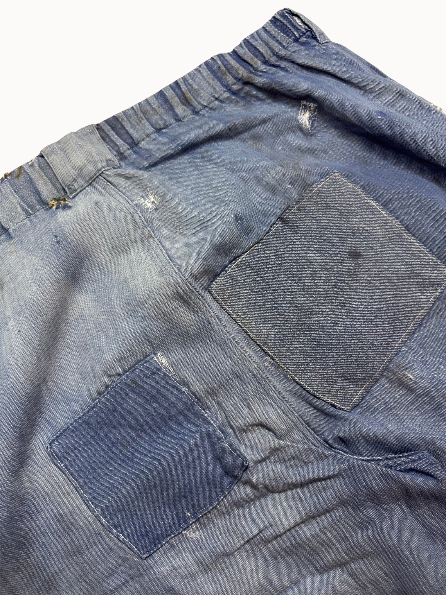 French Work Trousers — Indigo HBT, 1920s/30s (Forveille Button) - Shinka