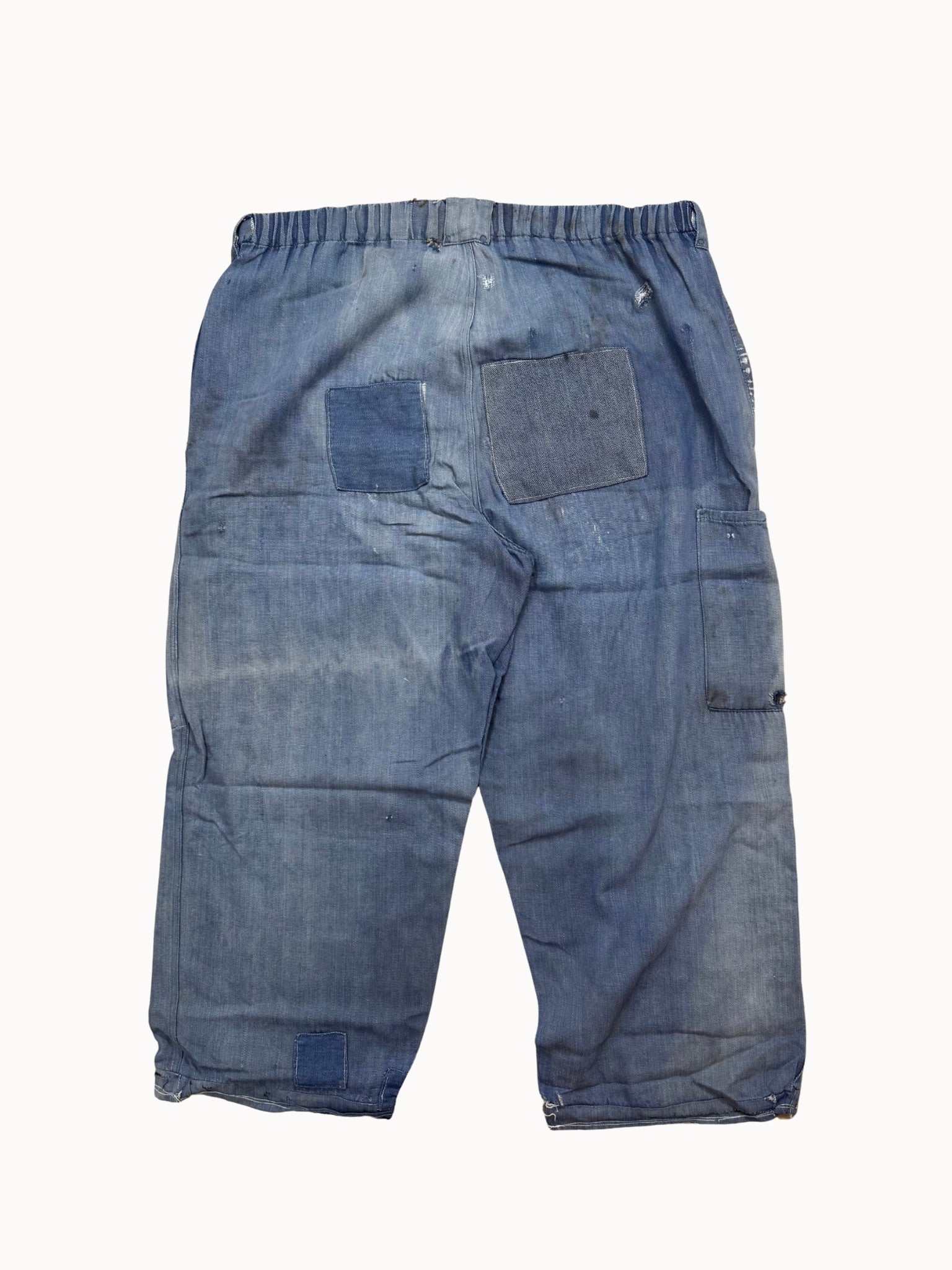 French Work Trousers — Indigo HBT, 1920s/30s (Forveille Button) - Shinka
