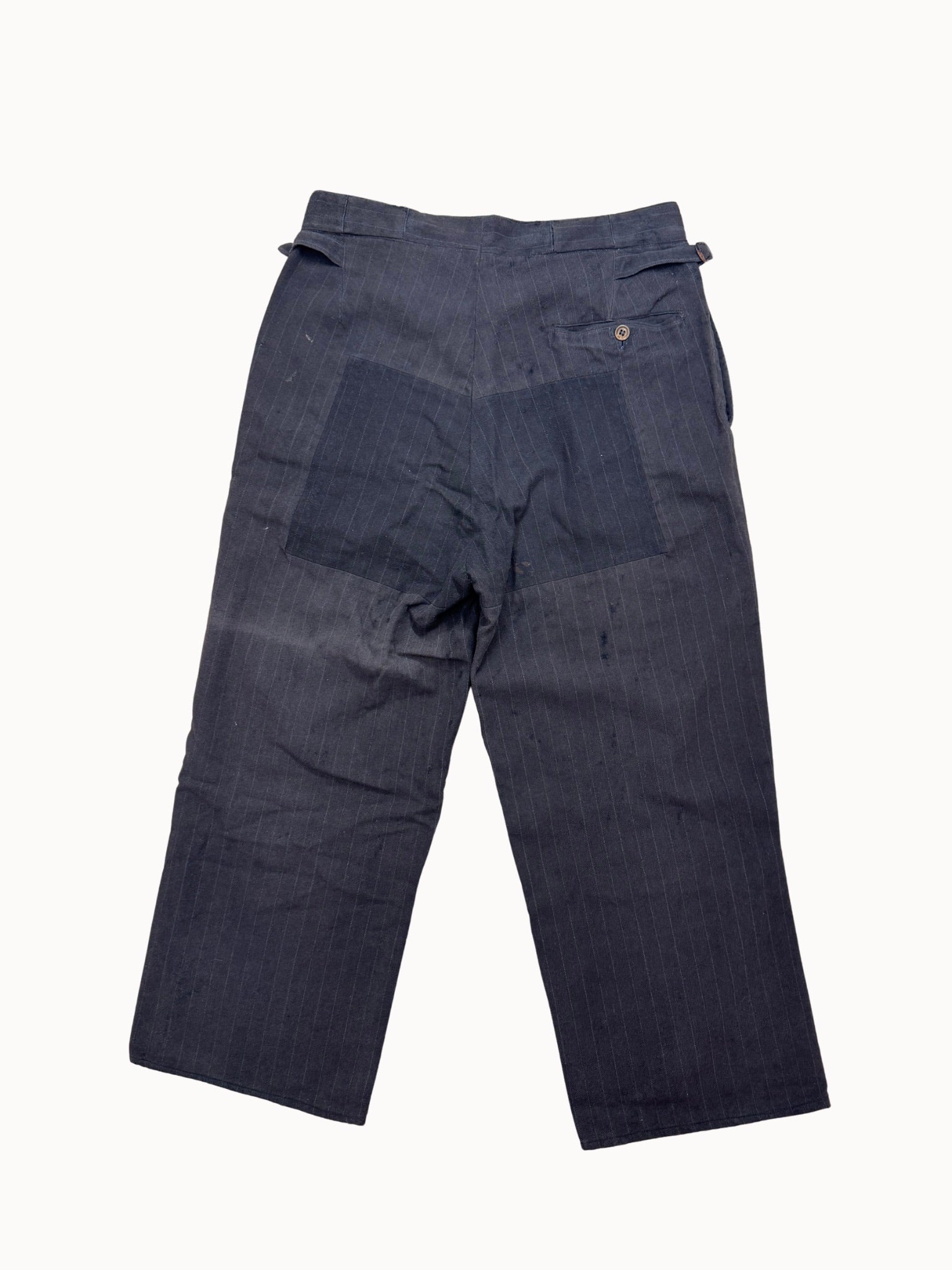 French Work Trousers — Pinstripe Cinchback, 1920s/30s - Shinka