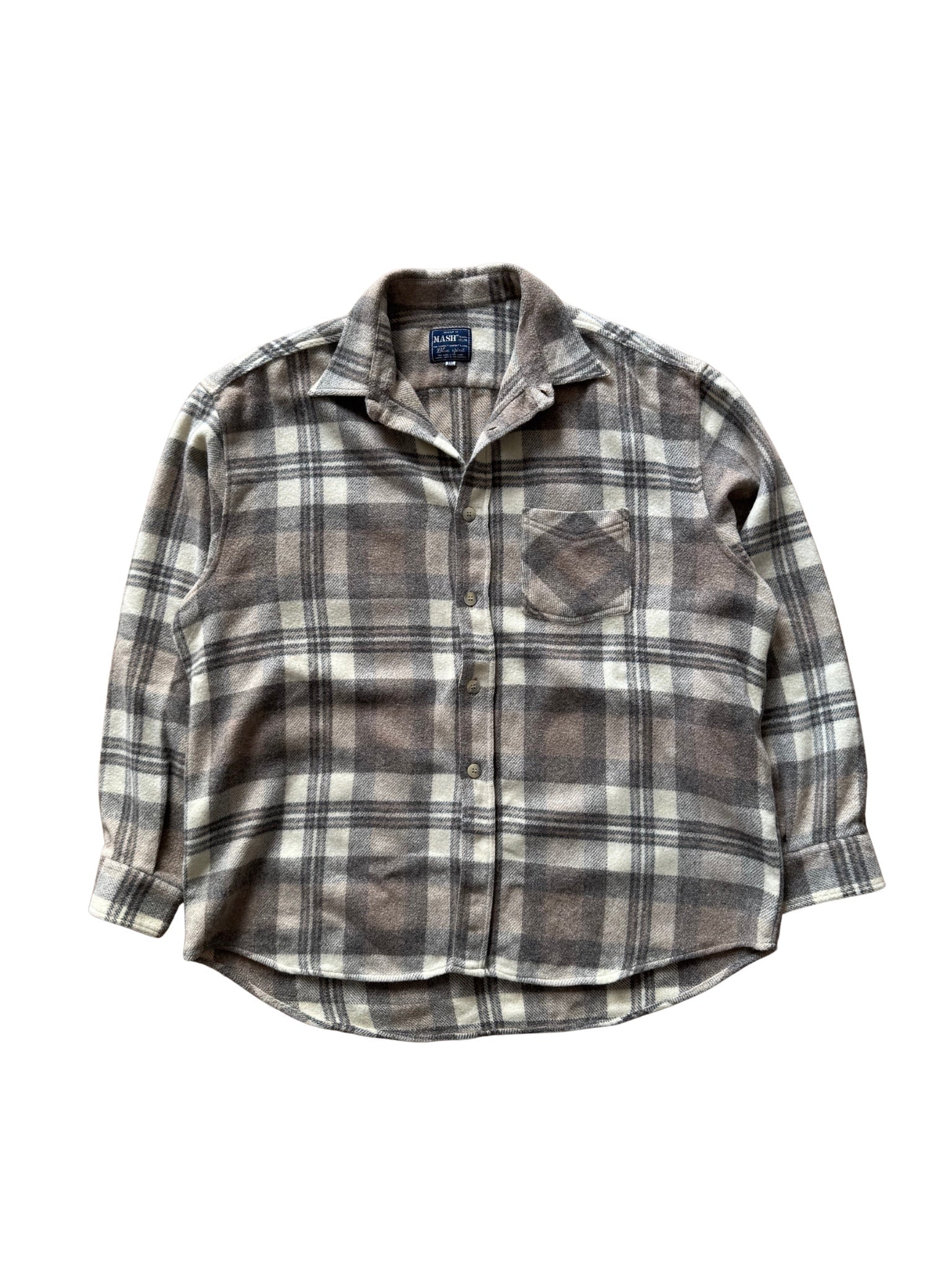 MASH Flannel Shirt – Grey Plaid (XXL) - Shinka