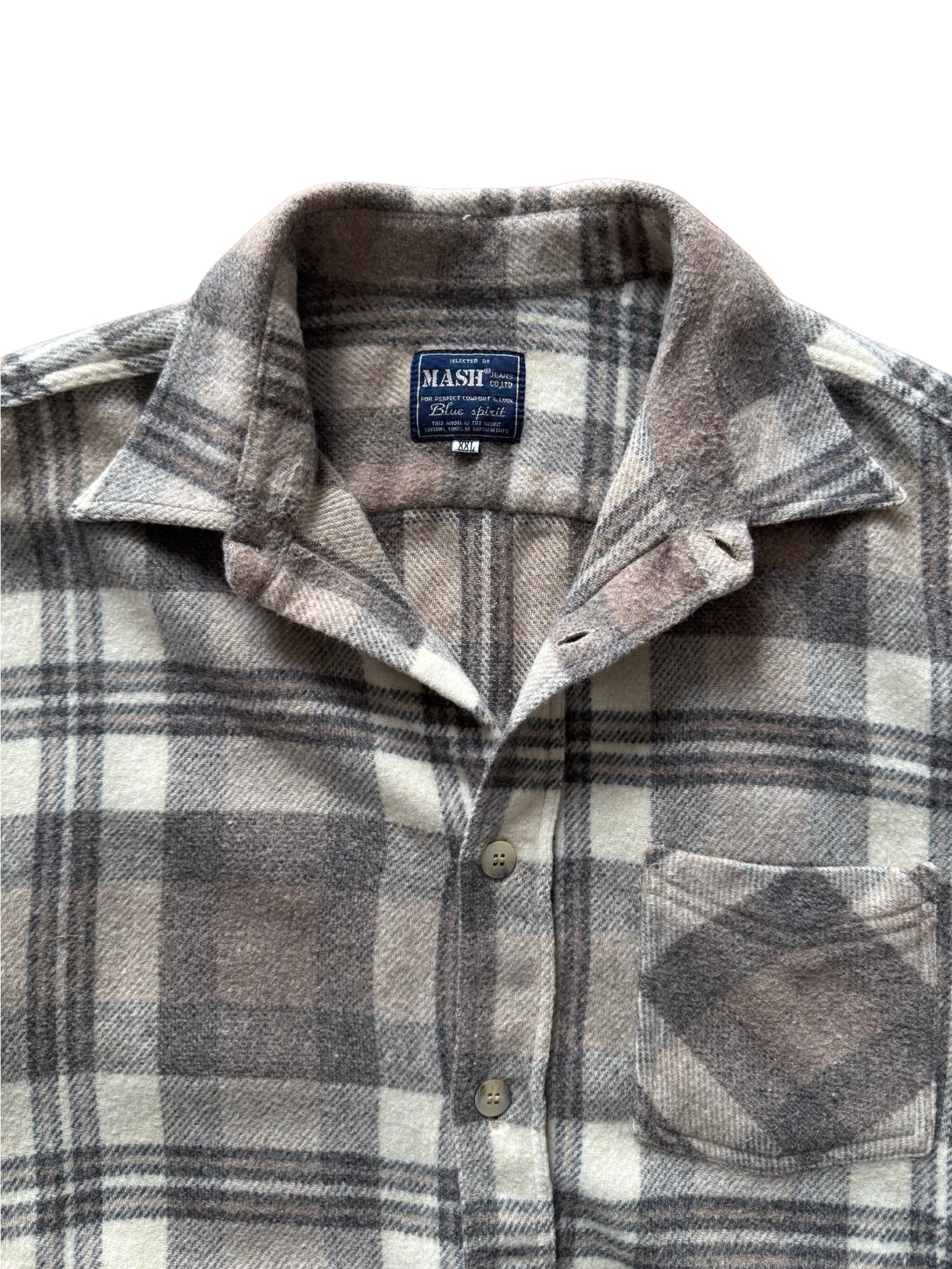 MASH Flannel Shirt – Grey Plaid (XXL) - Shinka