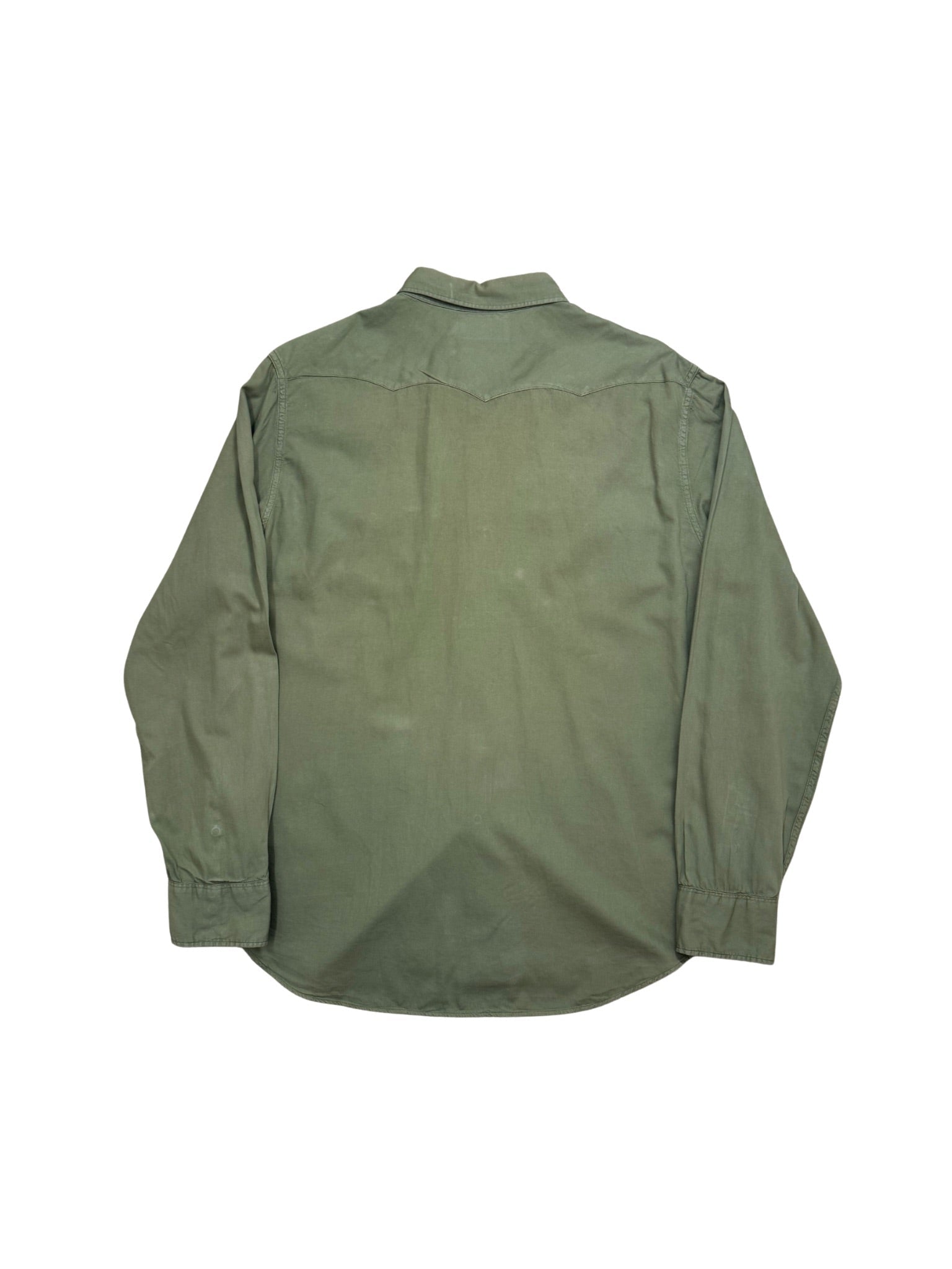 RRL Western Snap Shirt – Washed Military Olive (XL) - Shinka