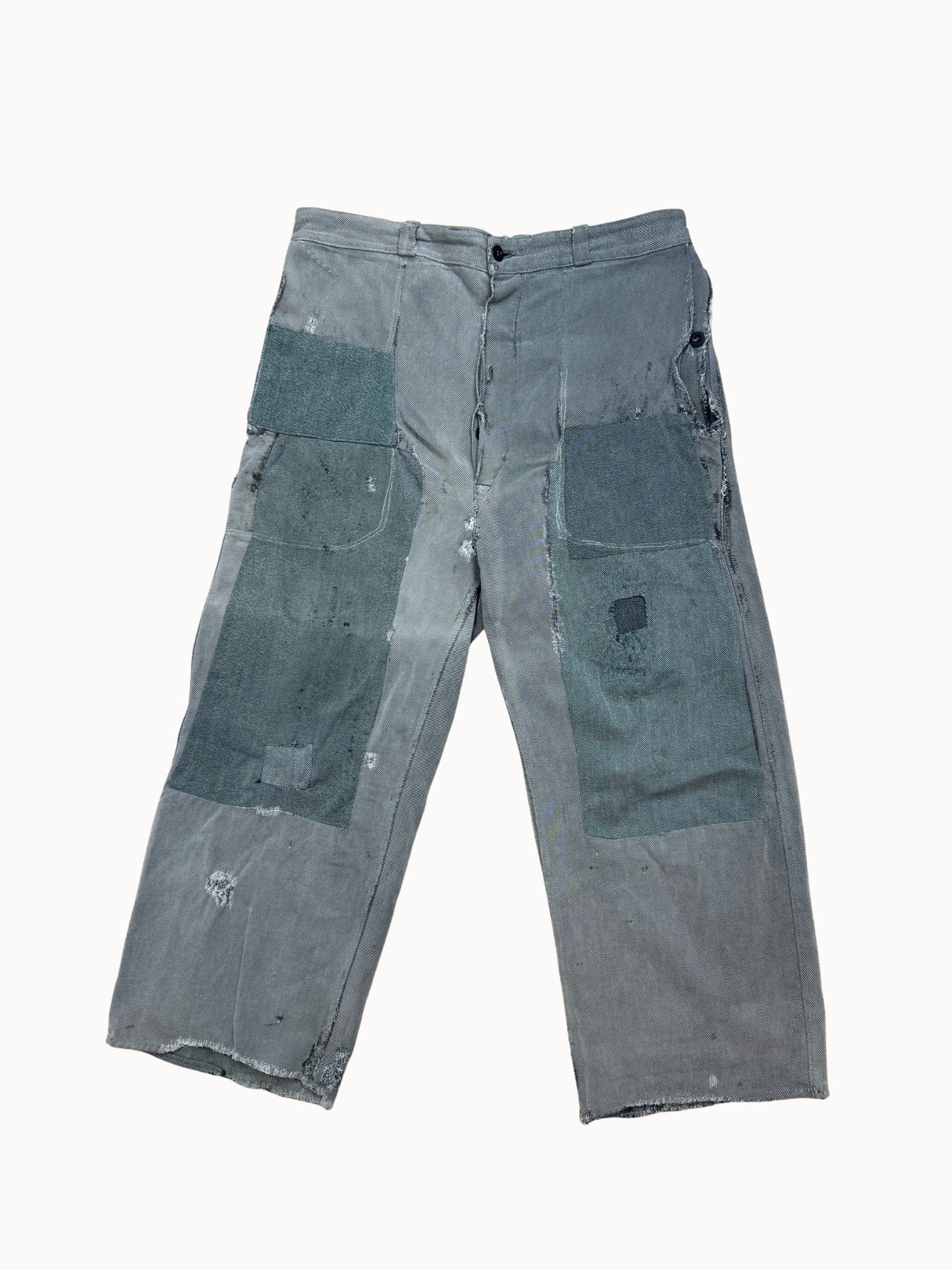 Swiss Army “Blauzeug” Work Trousers — HBT, 1930s/40s (Heavy Repair) - Shinka