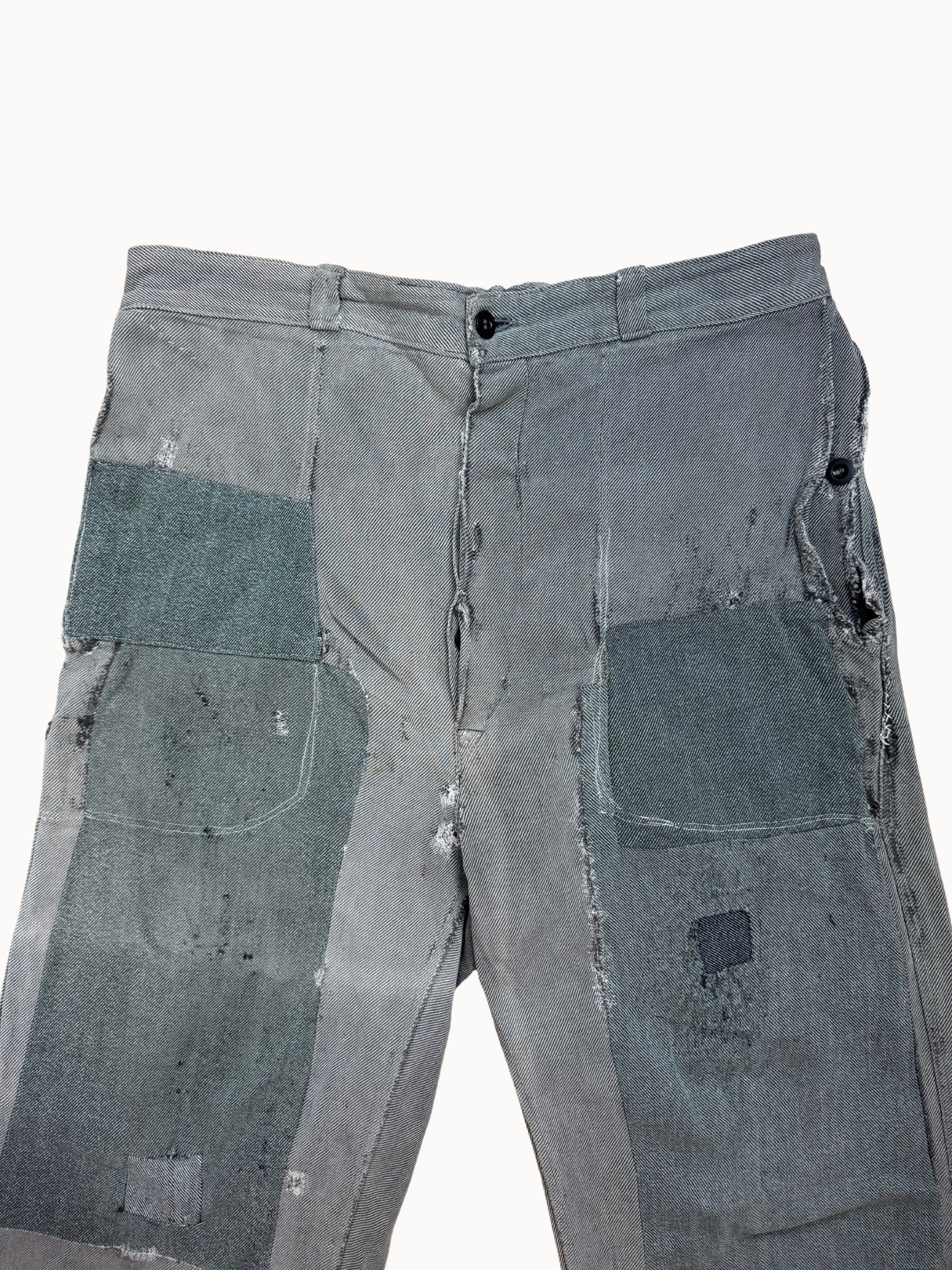 Swiss Army “Blauzeug” Work Trousers — HBT, 1930s/40s (Heavy Repair) - Shinka