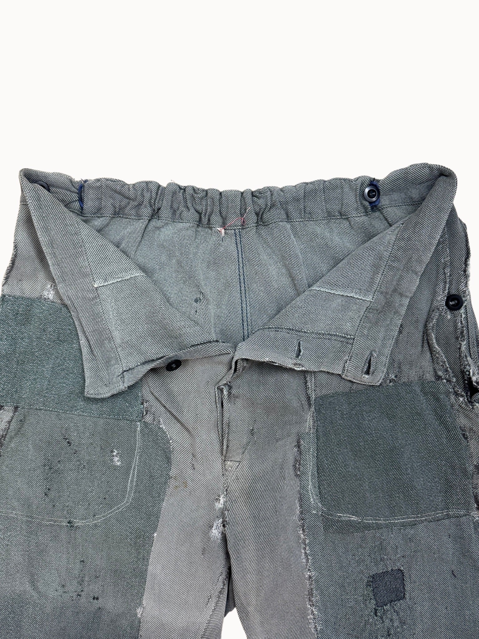 Swiss Army “Blauzeug” Work Trousers — HBT, 1930s/40s (Heavy Repair) - Shinka