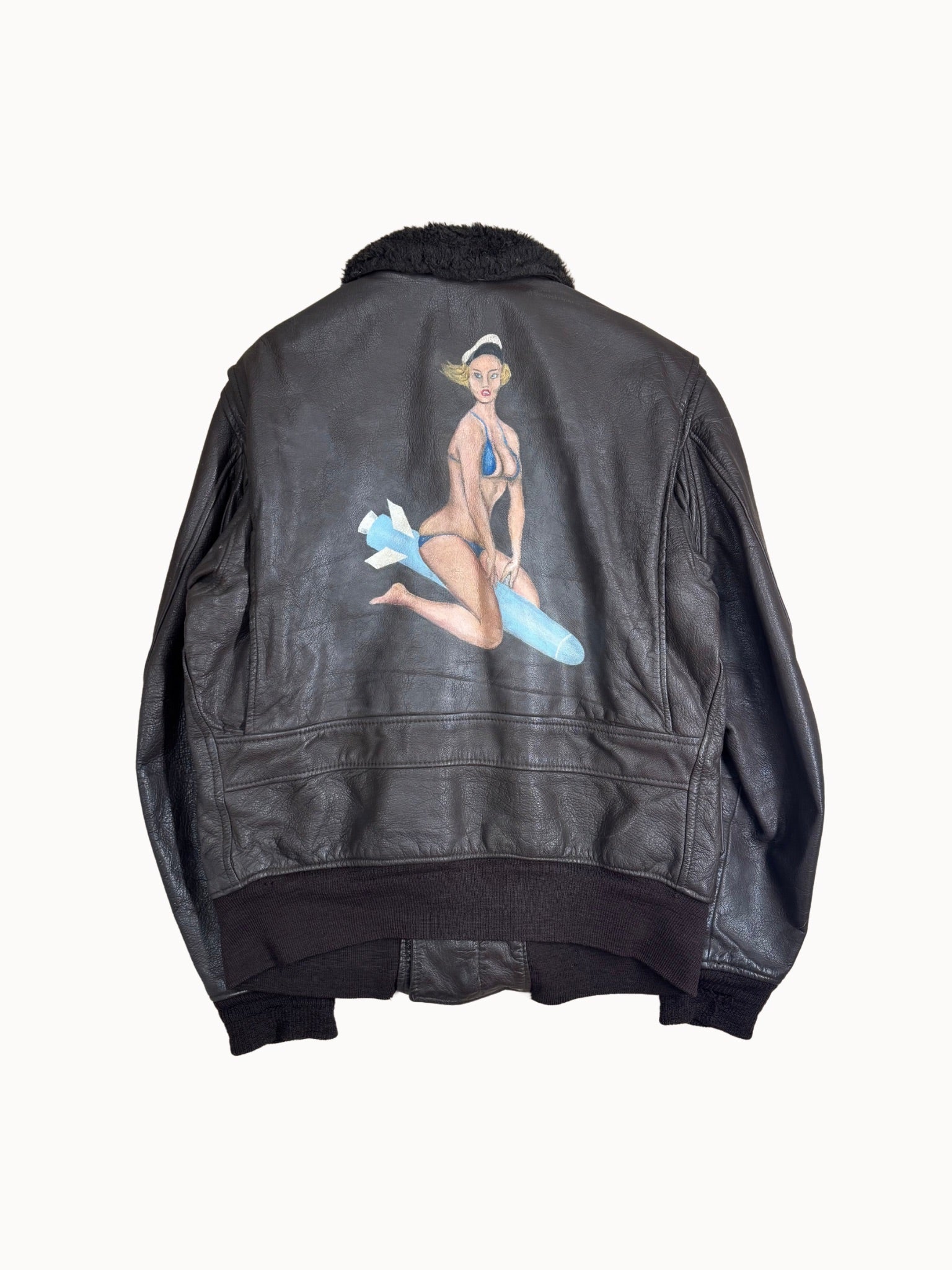 U.S. Navy G - 1 Flight Jacket – Hand - Painted Pin - Up, 1965 (M) - Shinka
