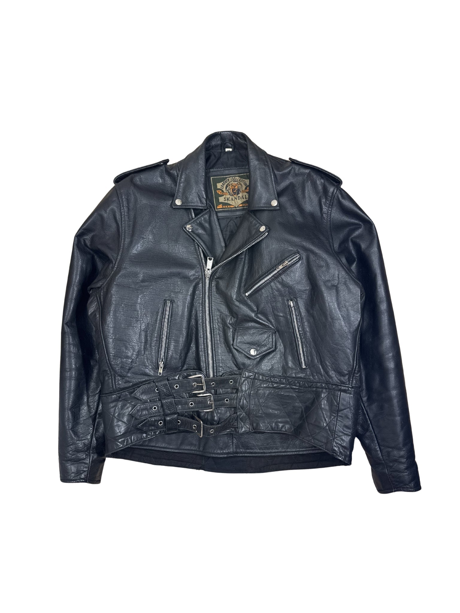 Vintage “Skandal” Leather Biker Jacket - (XXL) - Shinka