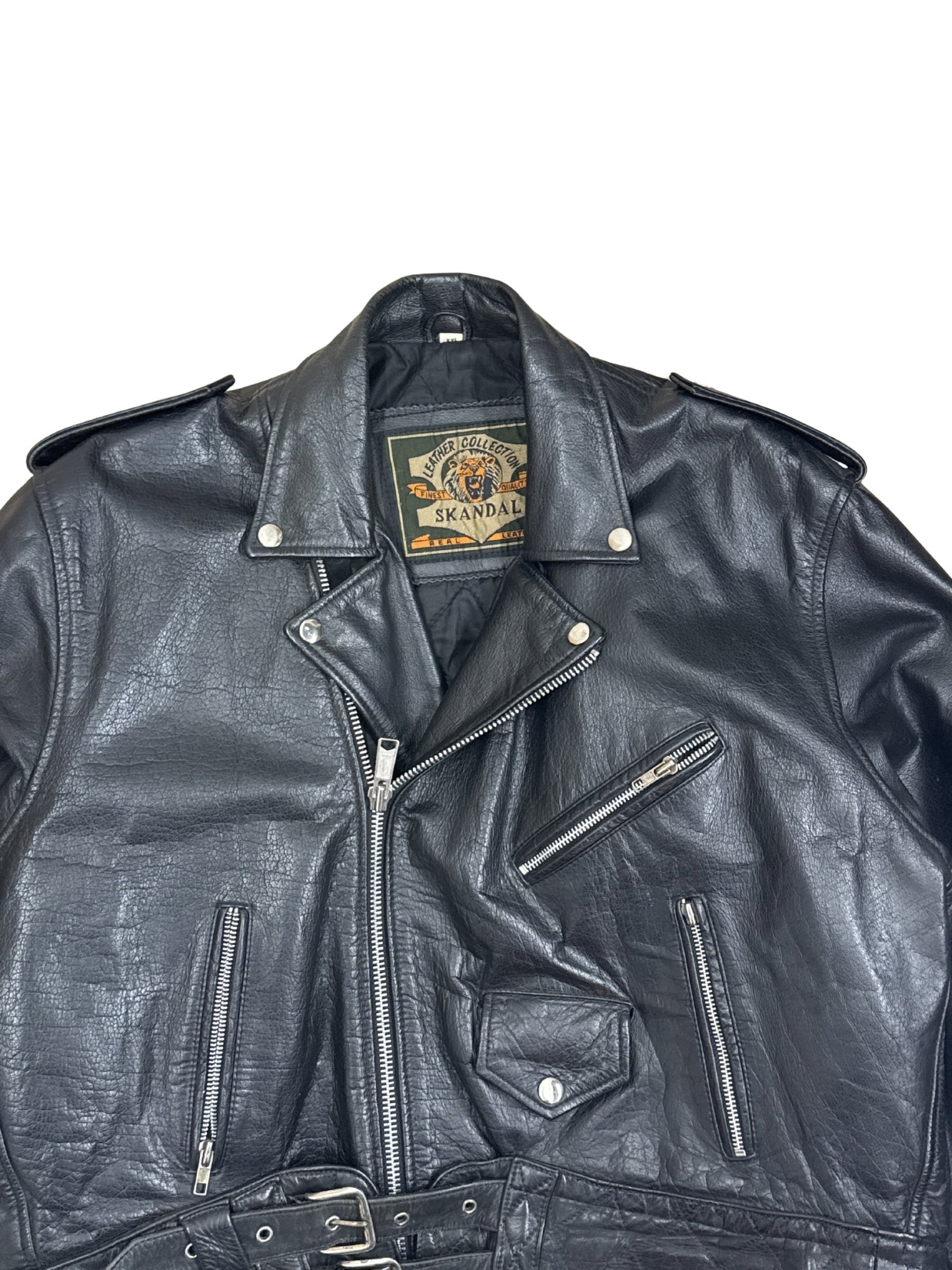 Vintage “Skandal” Leather Biker Jacket - (XXL) - Shinka