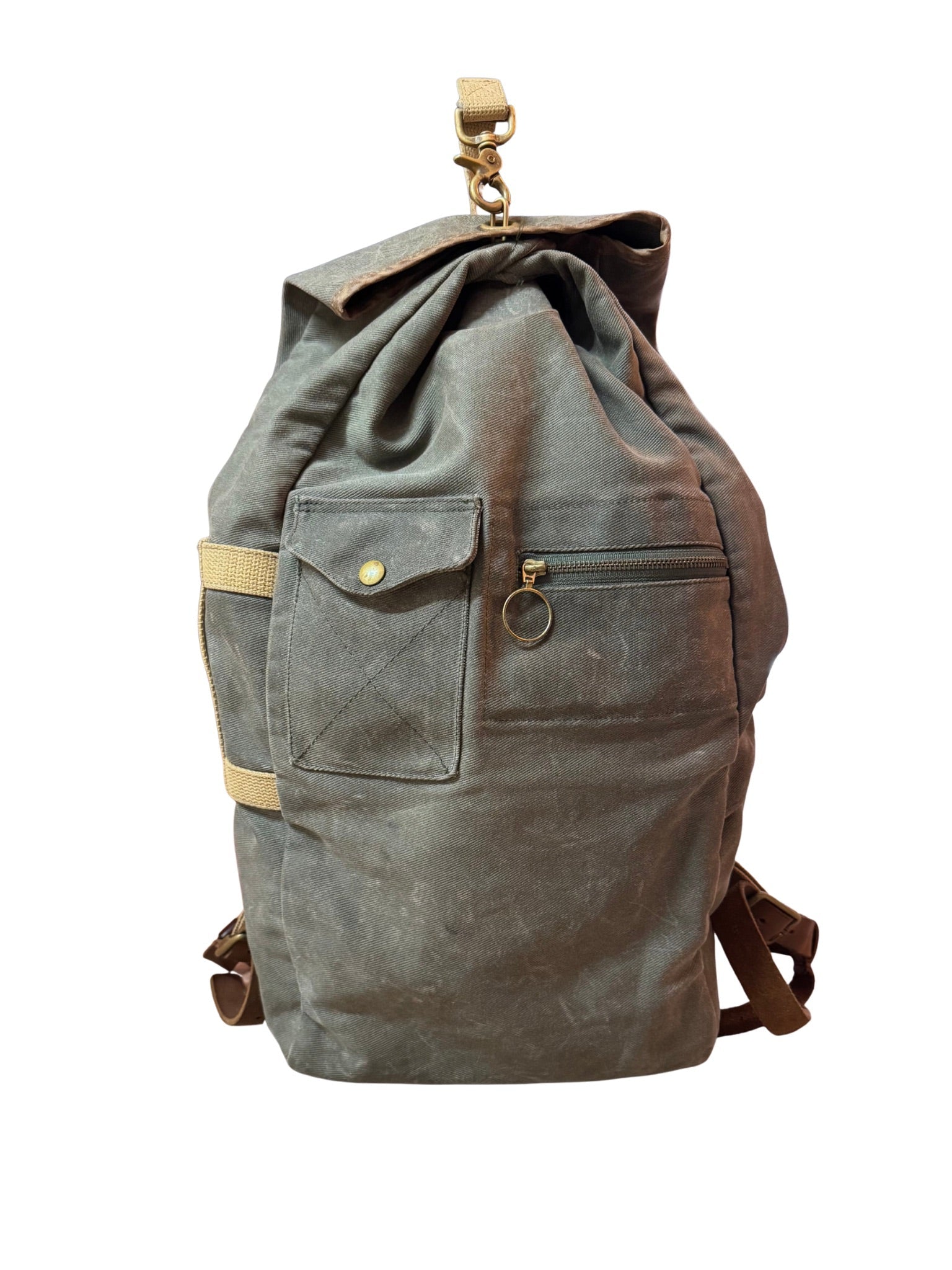 Vintage Waxed Canvas Rucksack - Shinka