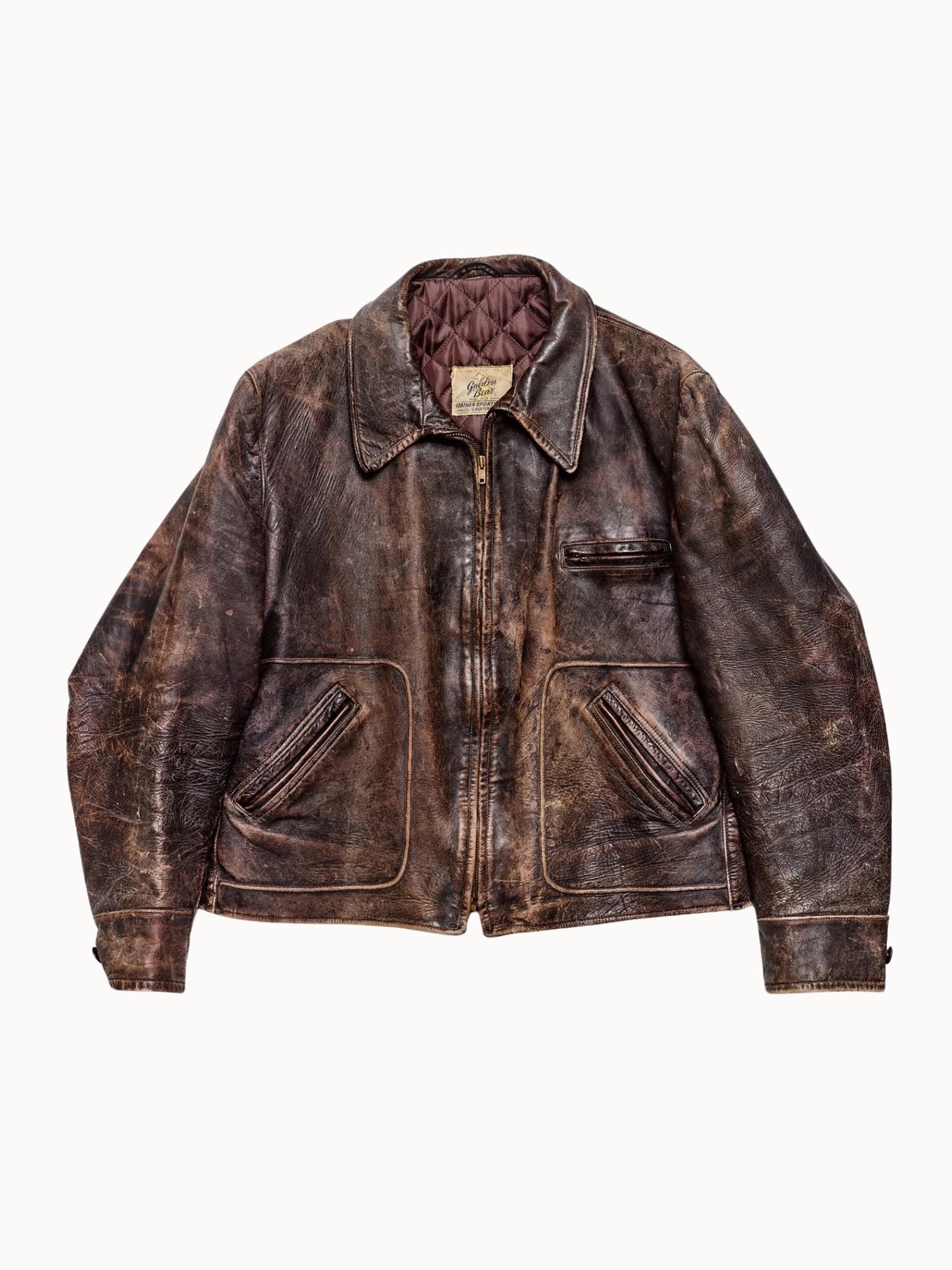 Vtg 1950’s Golden Bear Leather Jacket (L) - Shinka
