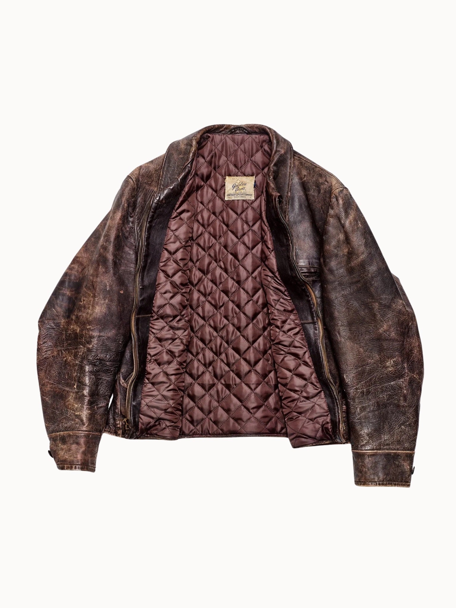 Vtg 1950’s Golden Bear Leather Jacket (L) - Shinka