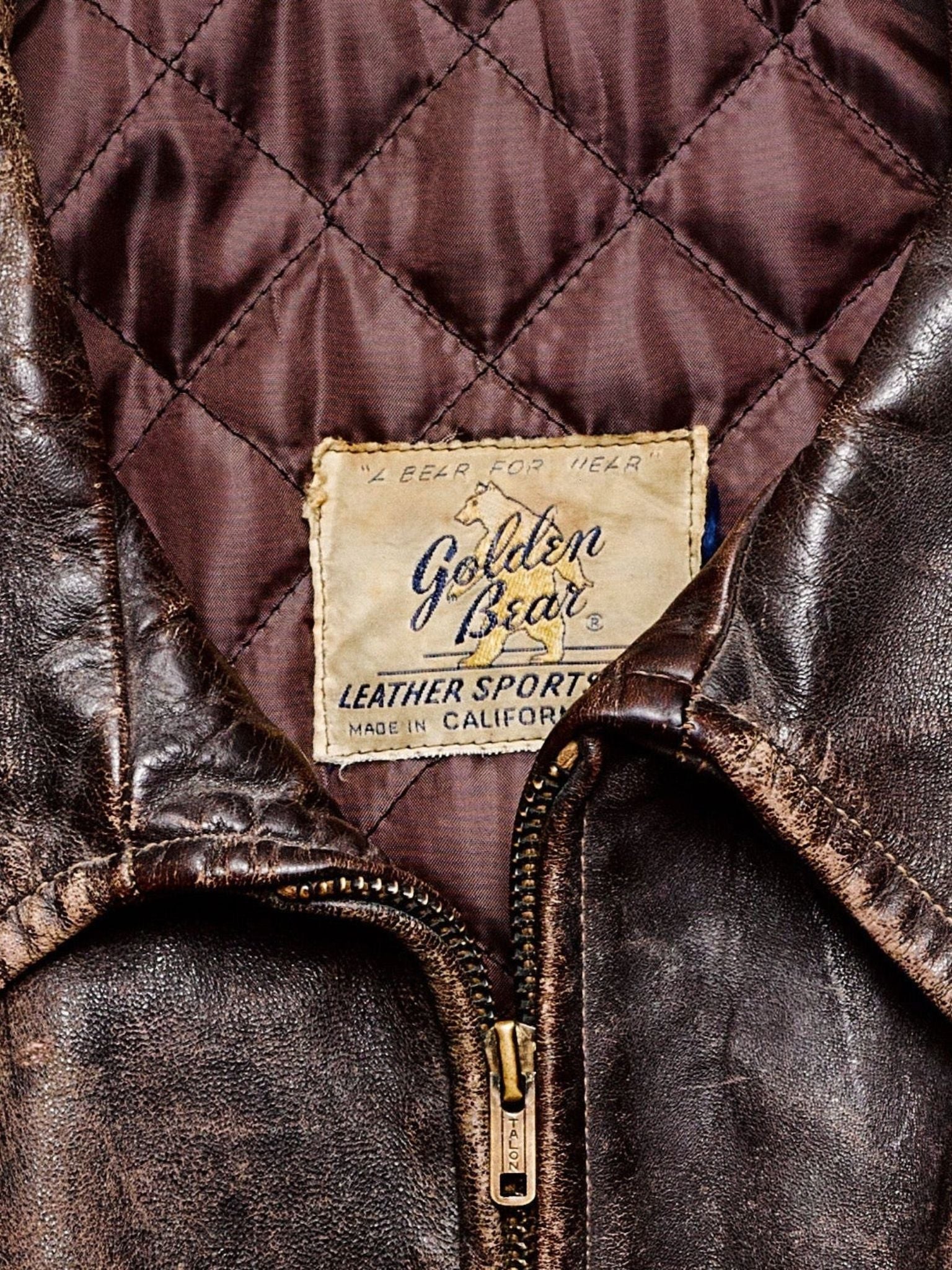 Vtg 1950’s Golden Bear Leather Jacket (L) - Shinka