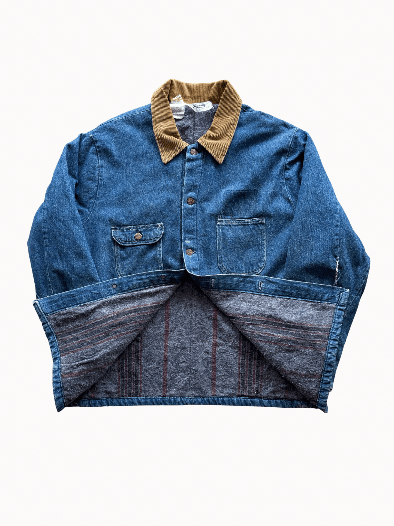 Vtg 1970s Key Imperial Chore Denim Jacket (XXL) - Shinka