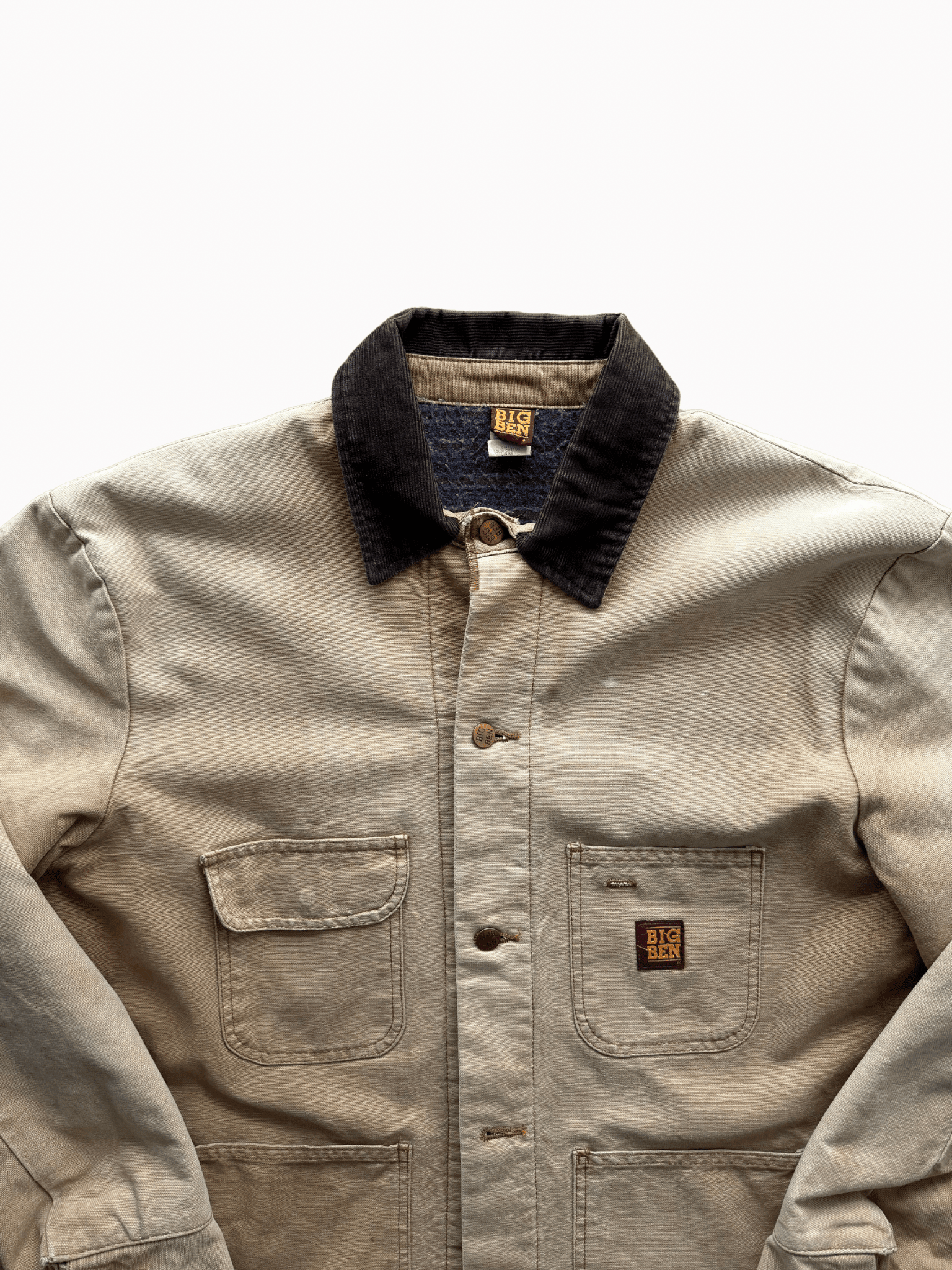 Vtg Big Ben Chore Denim Jacket Beige (M/L) - Shinka