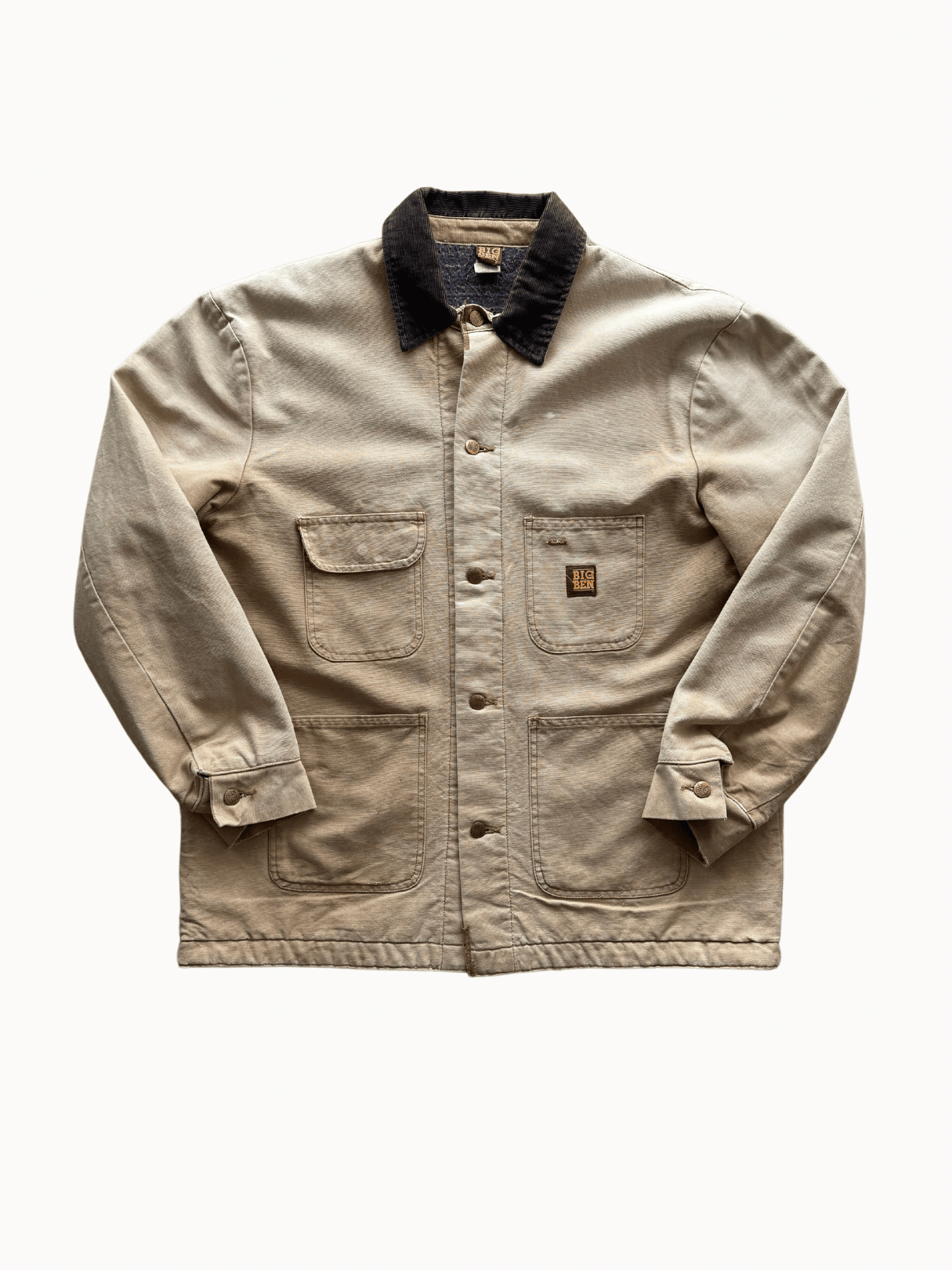 Vtg Big Ben Chore Denim Jacket Beige (M/L) - Shinka