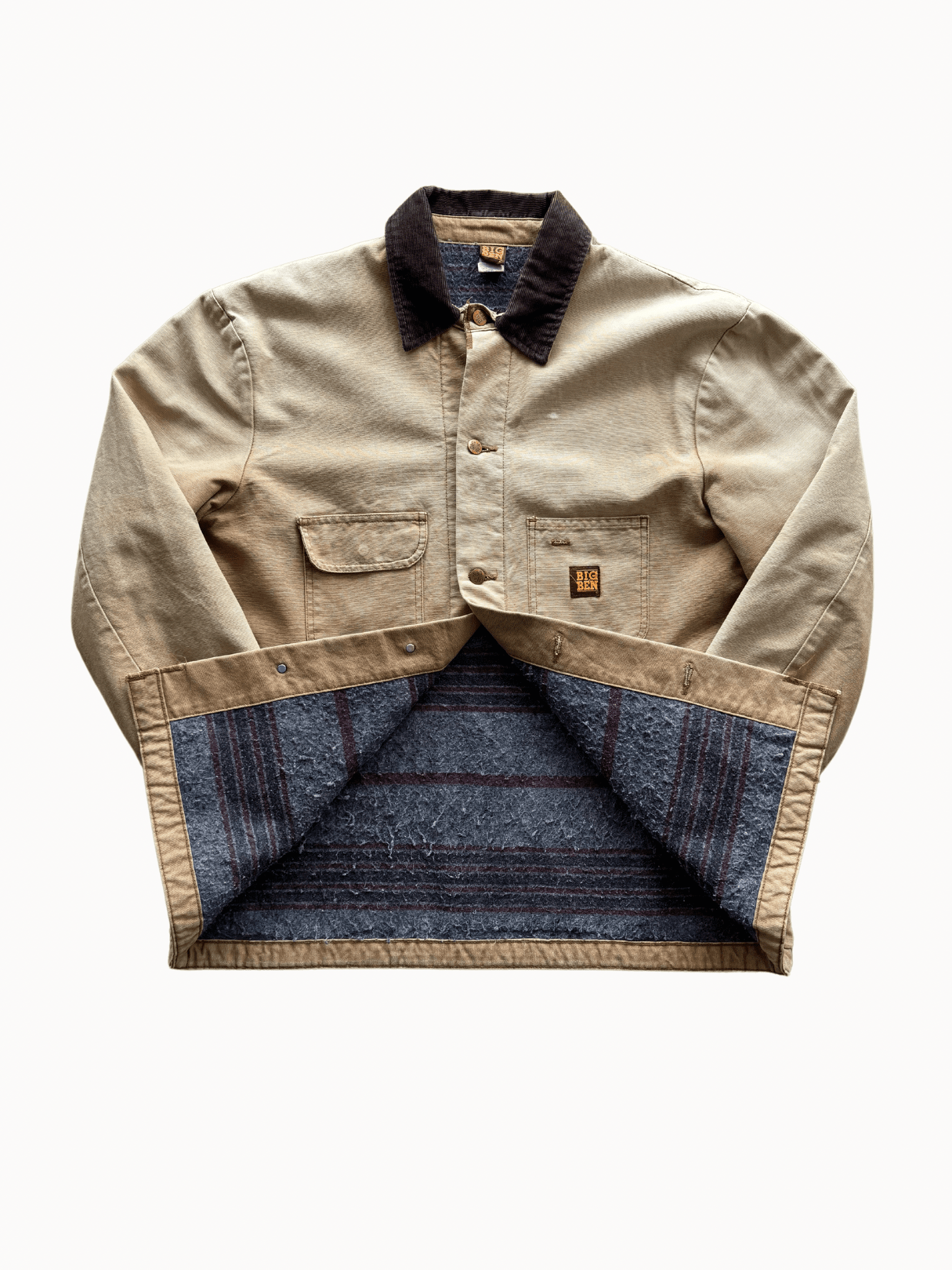 Vtg Big Ben Chore Denim Jacket Beige (M/L) - Shinka
