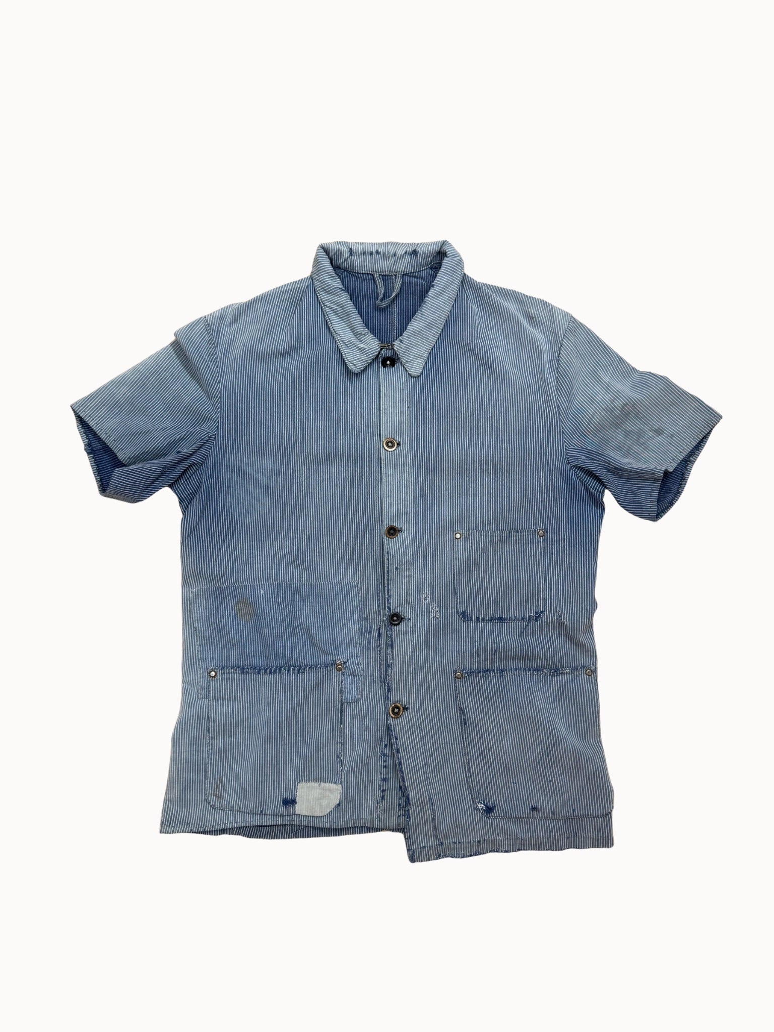 Work Jacket — Hickory Stripe Chemisette, 1930s/40s - Shinka
